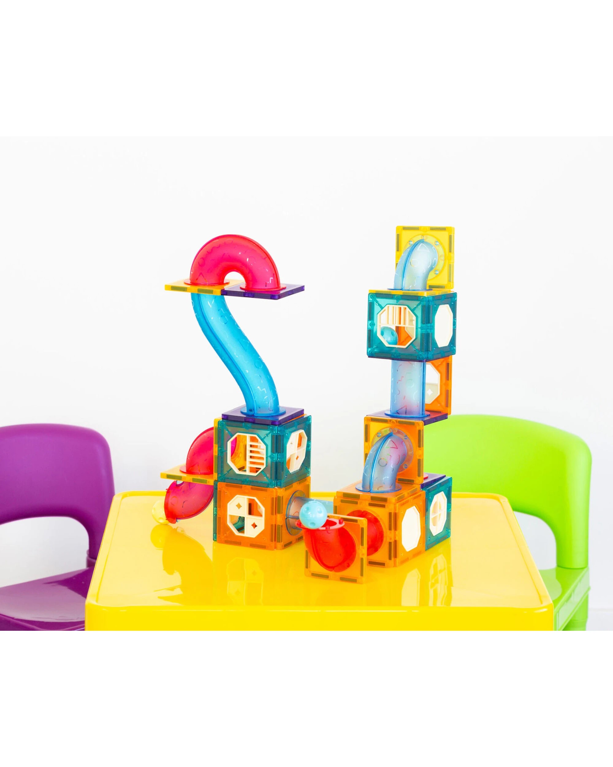 2 Gem Toys 88 Pcs non-toxic STEM Educational, Durable Magnetic Tiles/Puzzle with Storage Bag, 2 of 7