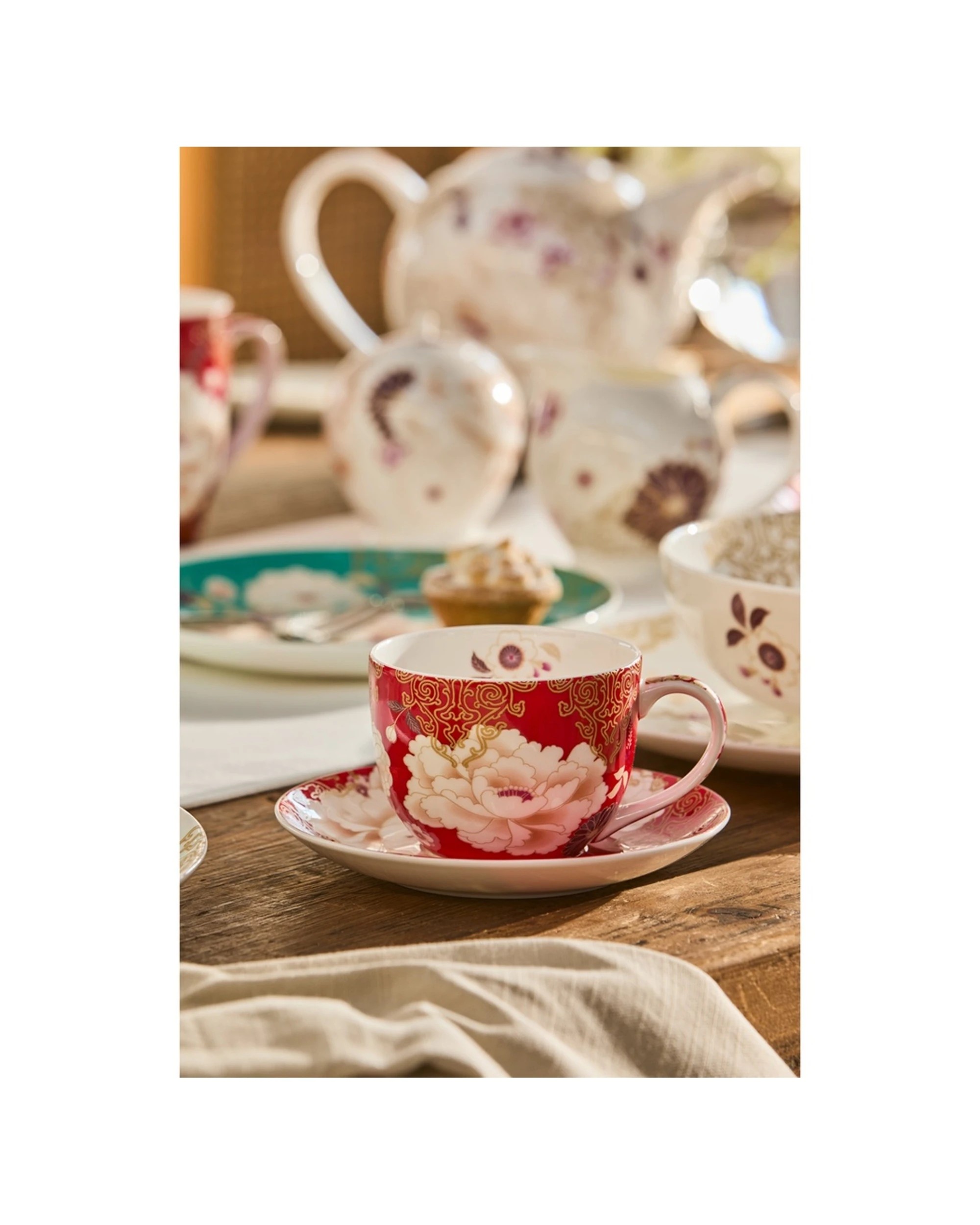 3 Maxwell And Williams Cup Saucer 2pc Fine Bone China 300ml Gift Boxed Set - Red, 3 of 3