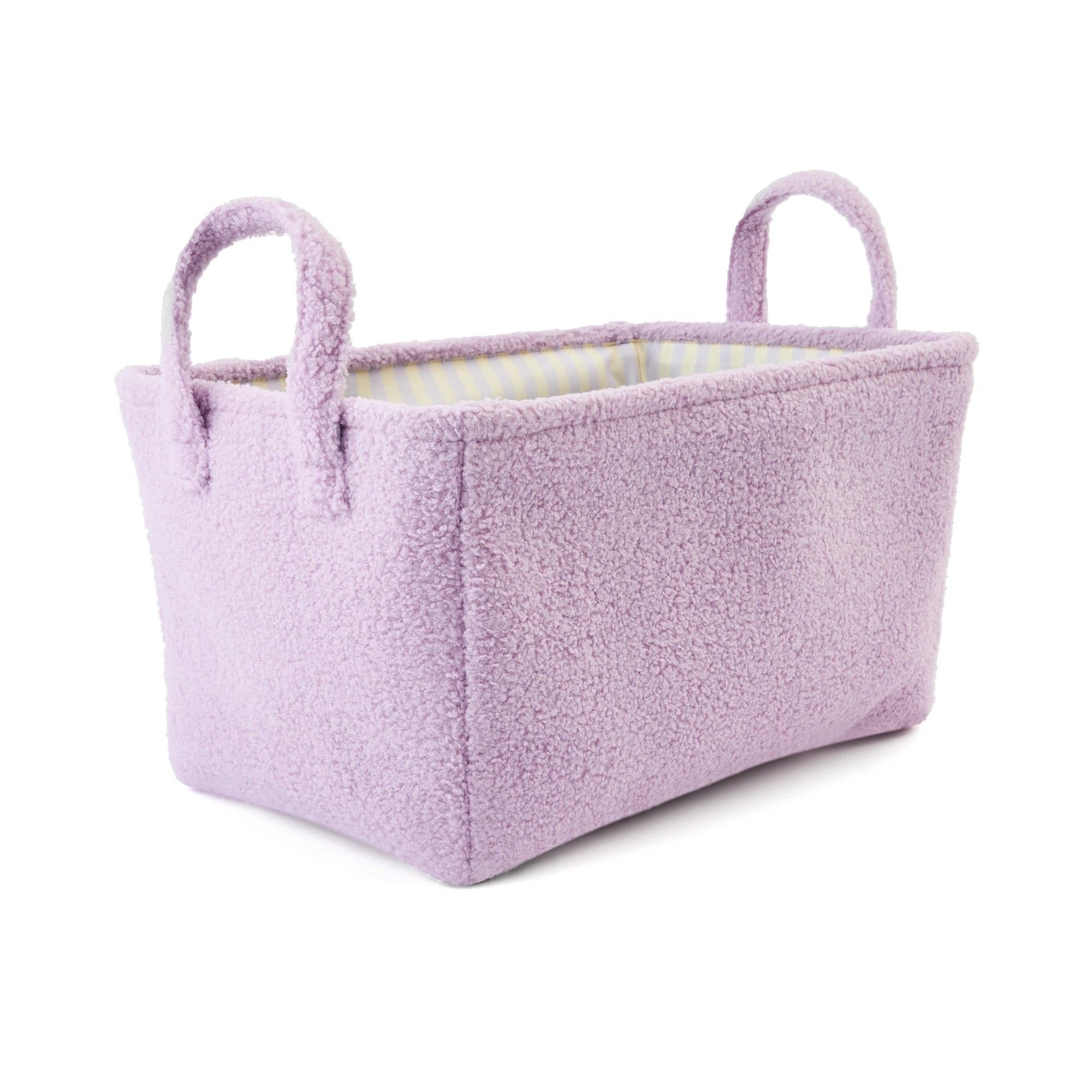 3 Boucle Basket with Stripe Liner - Purple, 3 of 7