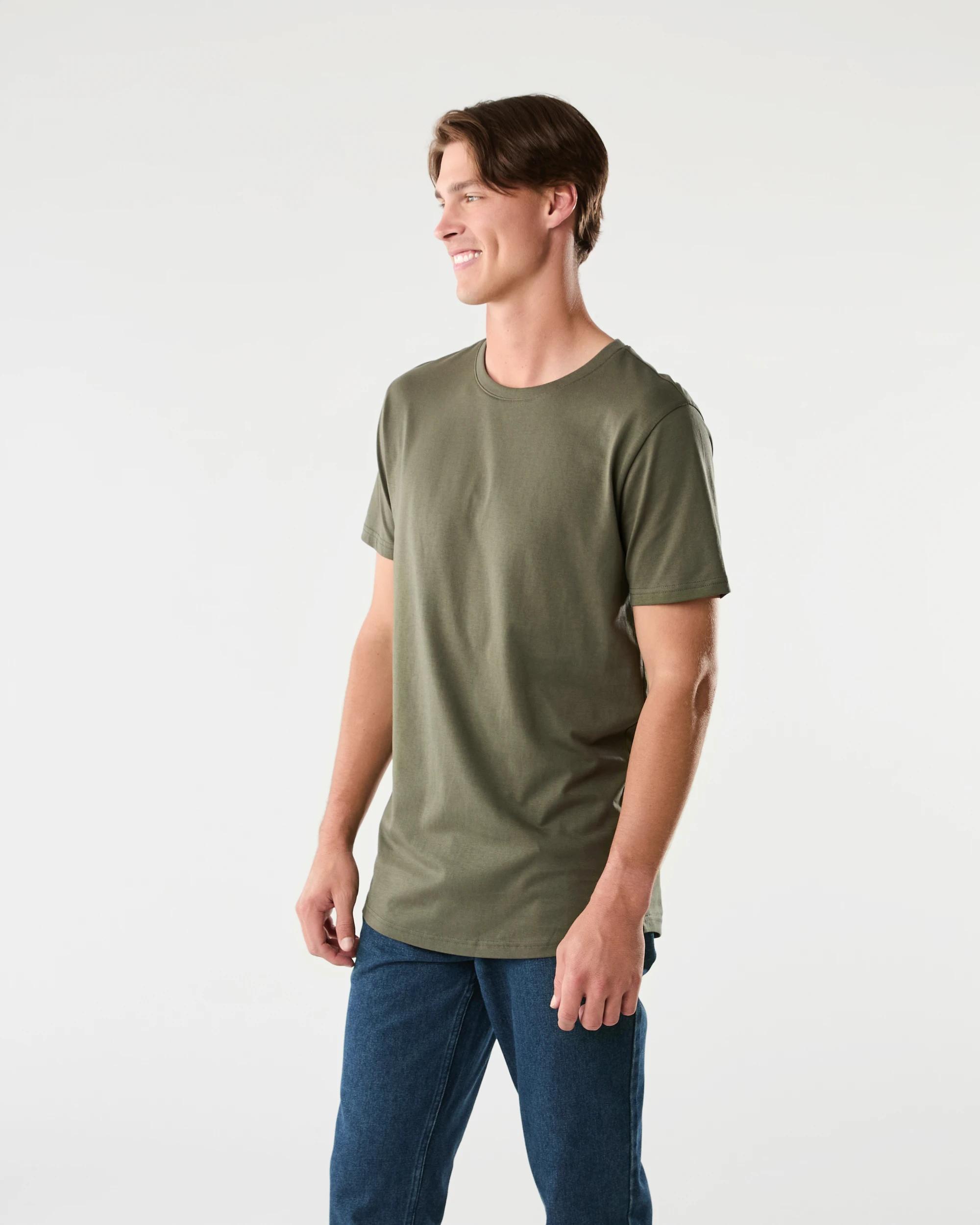 2 Australian Grown Cotton Longline T-shirt BEETLE, 2 of 6