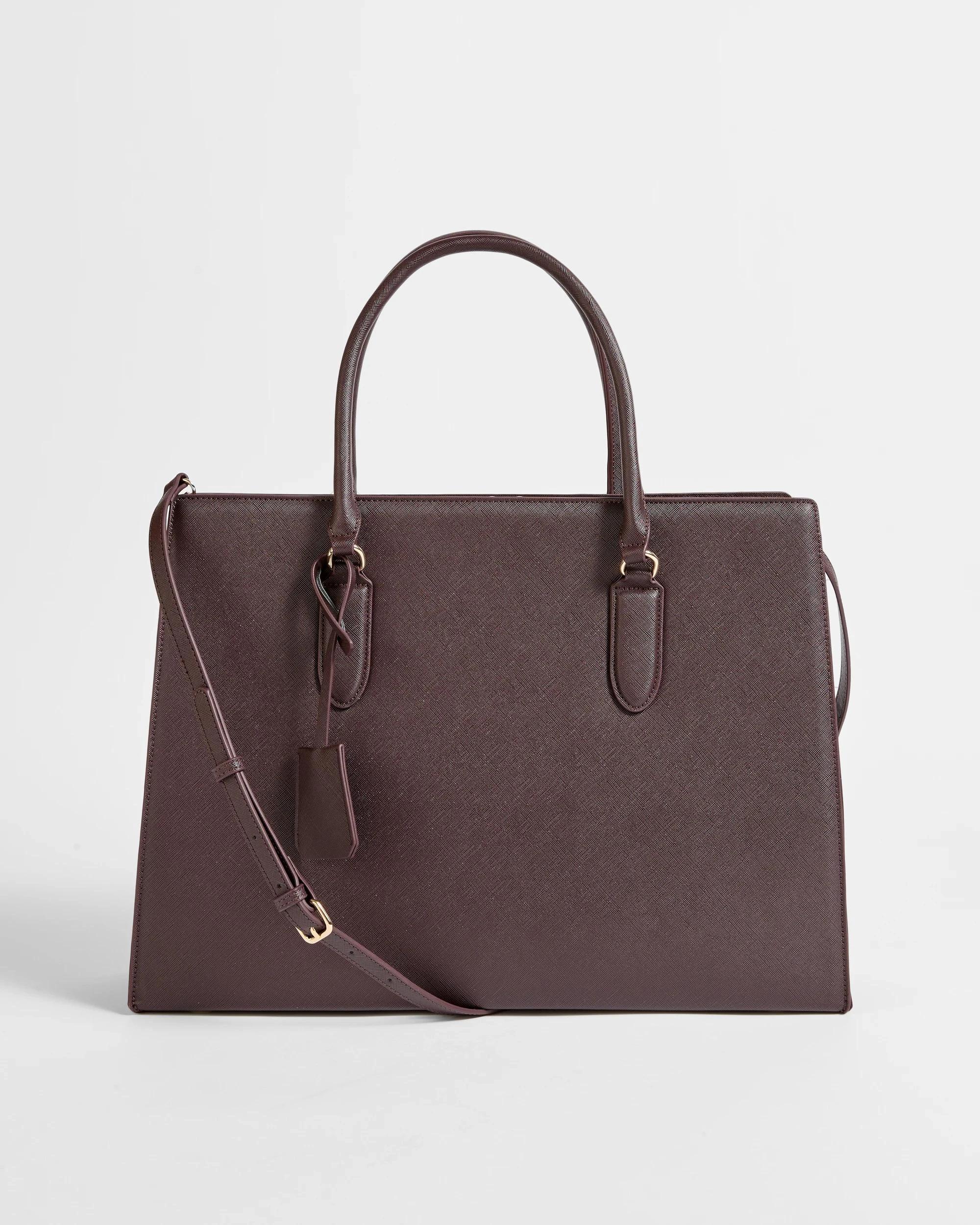 1 Target Large Structured Work Tote Bag BURGUNDY, 1 of 3