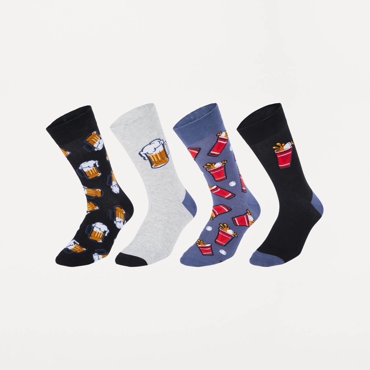 1 4 Pack Novelty Socks BEER HAPPY, 1 of 3