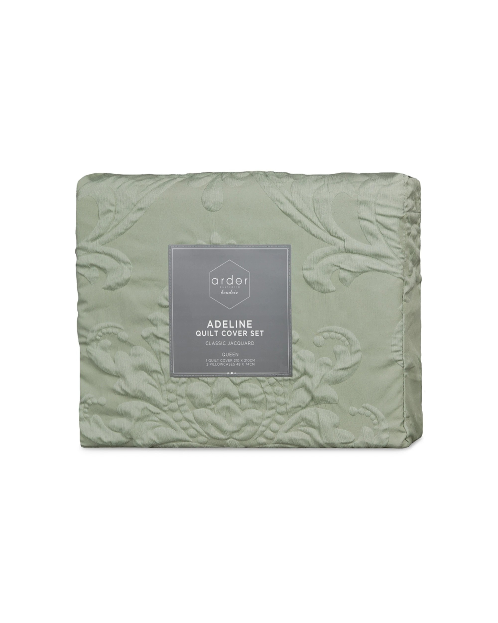 3 Ardor Boudoir Queen Adeline Vintage Polyester QuiltCover/Pillowcase Set Sage - Green, 3 of 3