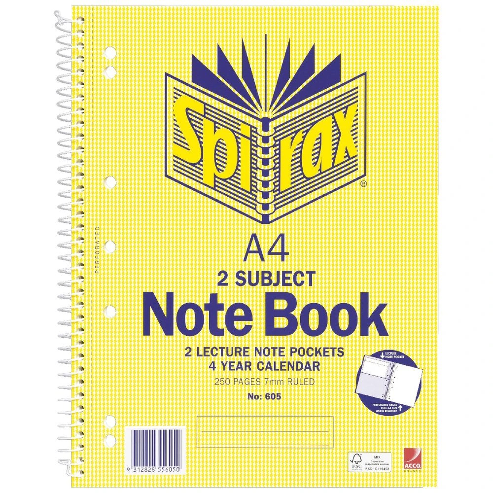 4 Spirax No.605 A4 2 Subject Notebook, 4 of 4