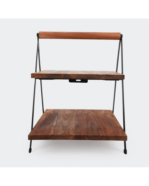 2 Tier Acacia Serving Stand