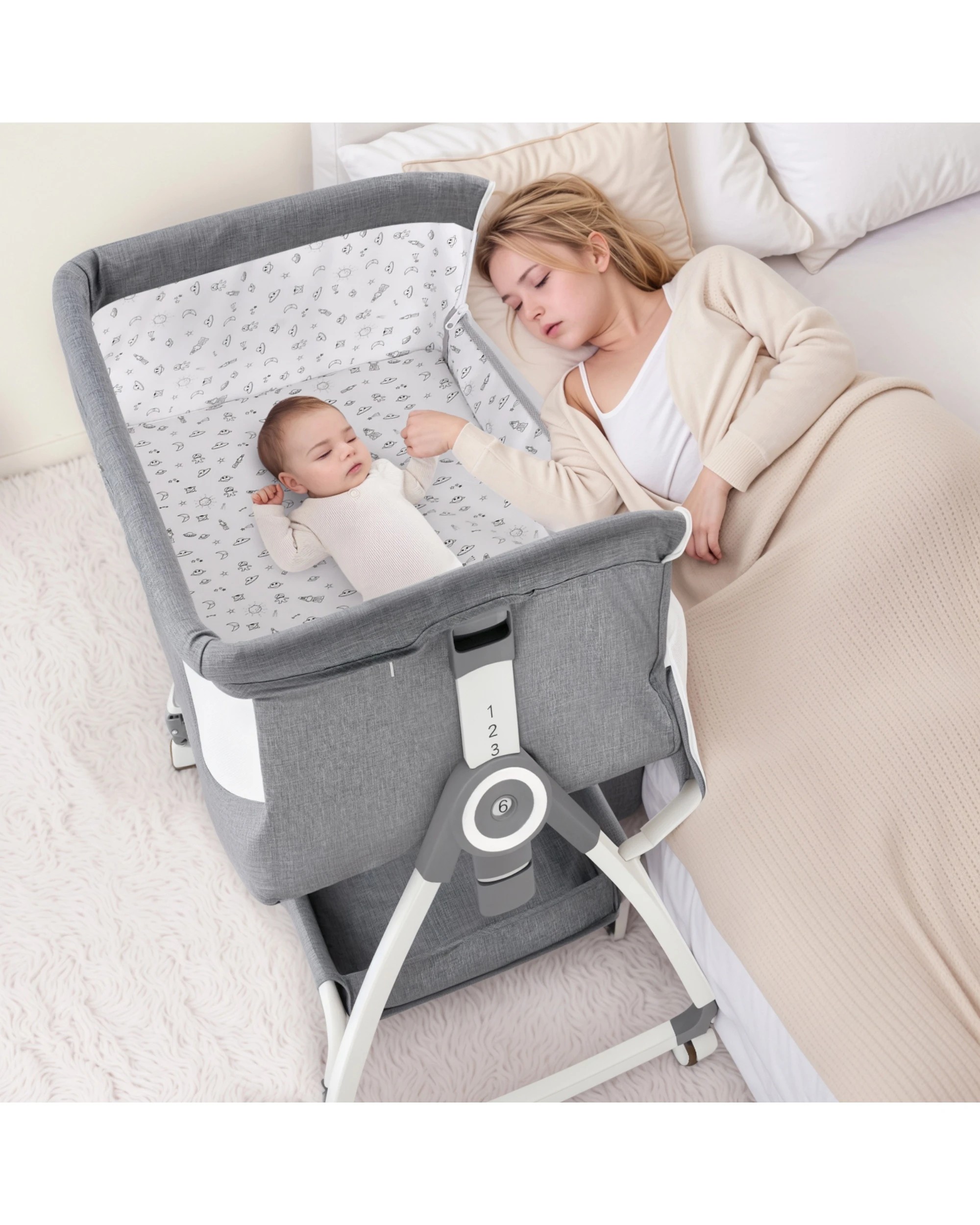 3 Advwin Baby Cot Crib Grey, 3 of 6