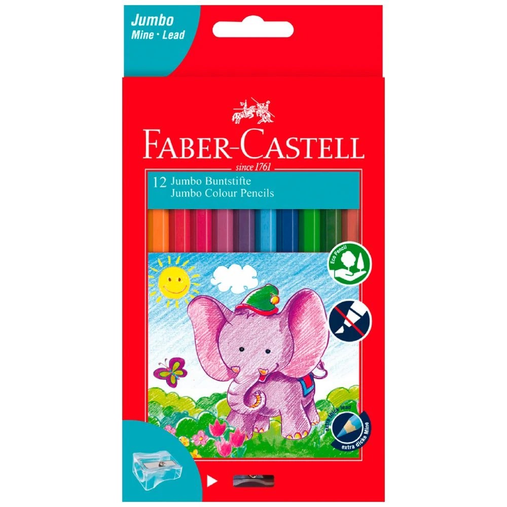 1 Faber-Castell Jumbo Colour Pencils 12 Pack, 1 of 4