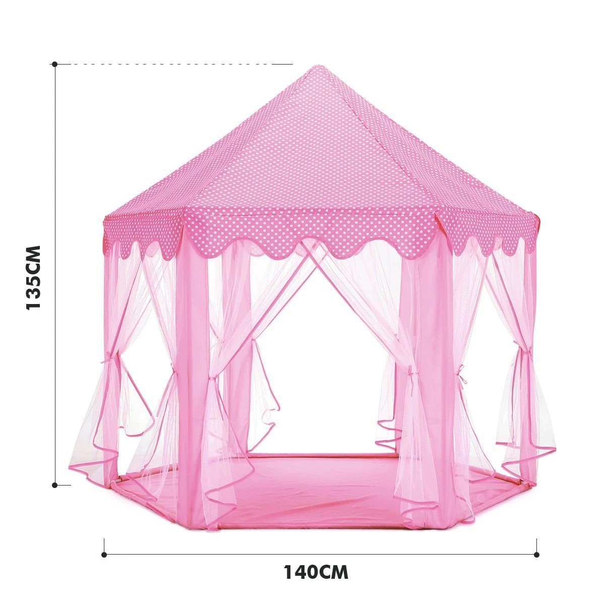 4 AUSWAY Kids Princess Castle Play Tent Hexagonal Play House, 4 of 10