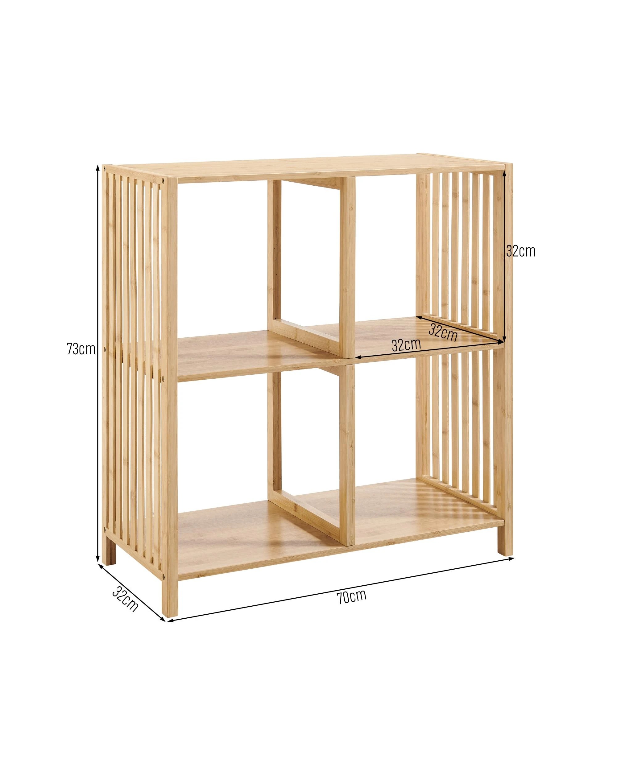 9 Kodu Open Shelf Bookshelf Display Unit 2x2 Bamboo - Natural, 9 of 9