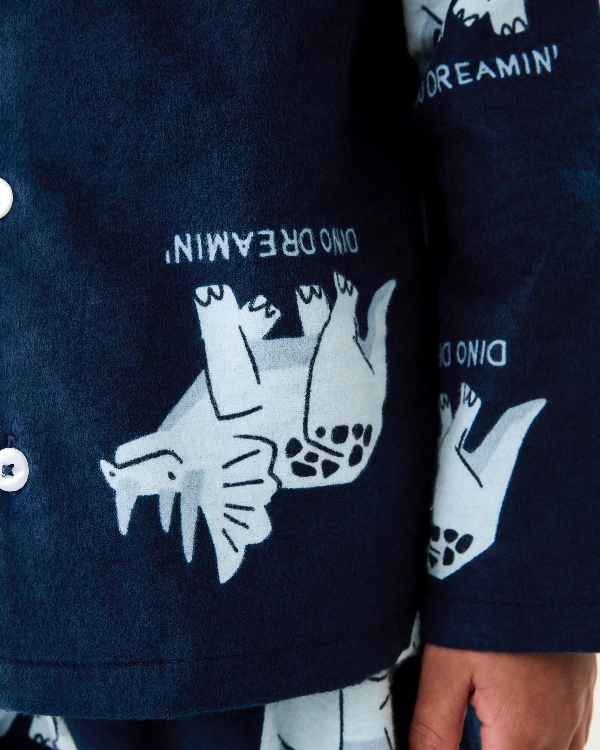 5 Flannel Pyjama Set Nvy Dino, 5 of 8