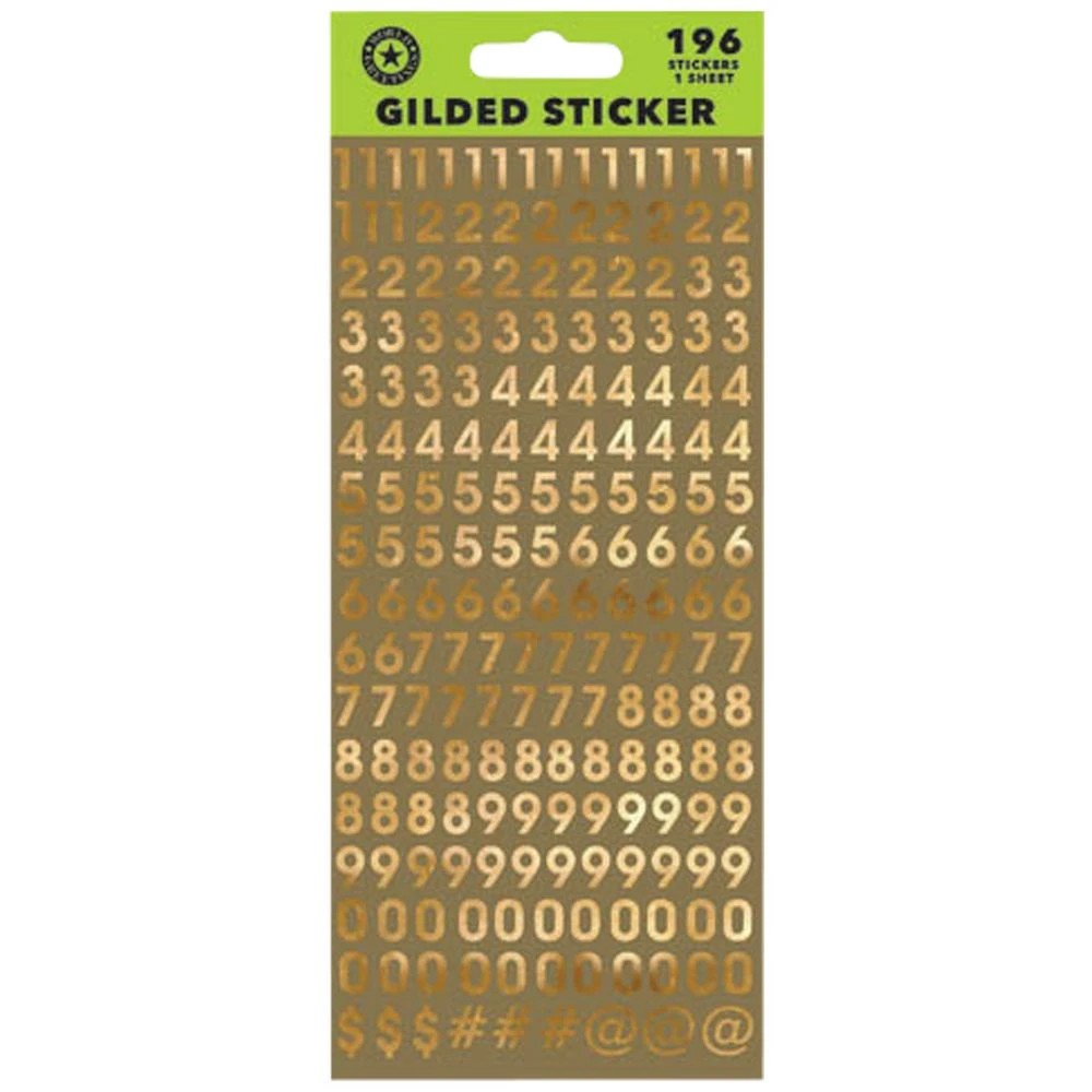 1 Artwrap FSC Sticker Sheets Gold Numbers, 1 of 1