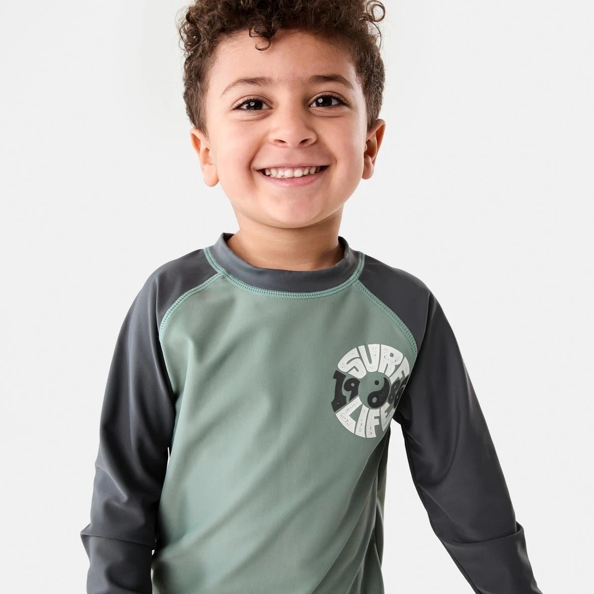 3 Printed Long Sleeve Rash Vest SURF LIFE GREEN, 3 of 6