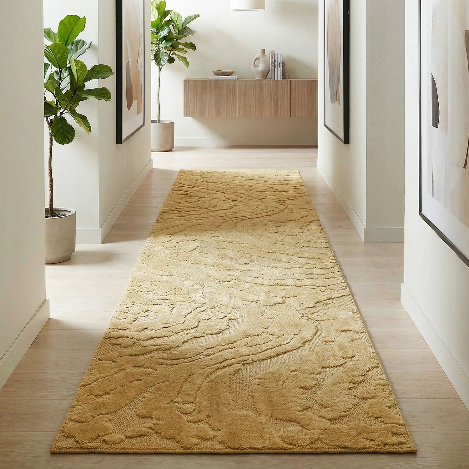 1 Common Ground Rugs Sanctuary Nyla 300x80cm - Medium Runner Power Loomed Rug - Gold, 1 of 7