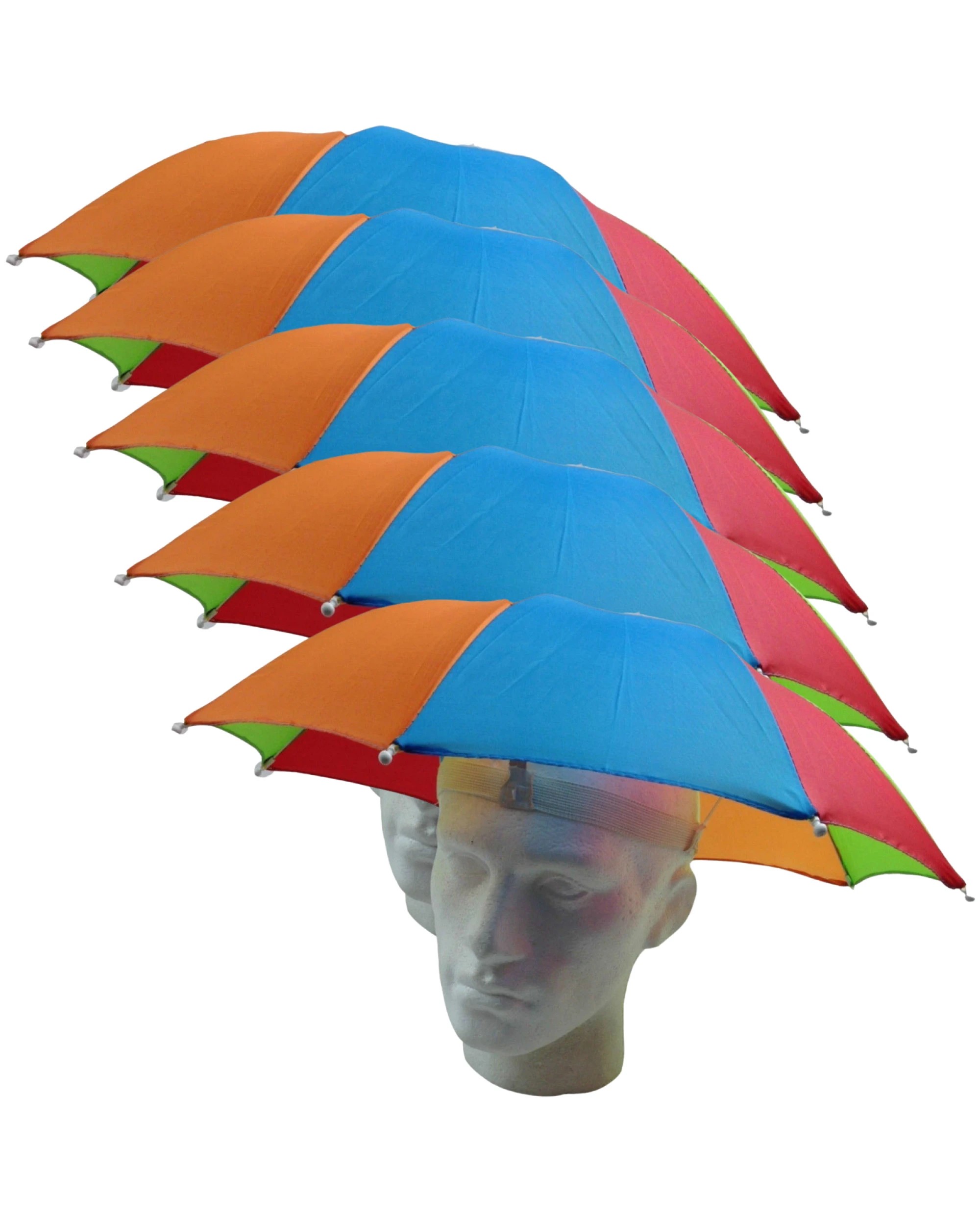 1 BR Costumes Rainbow Umbrella Hat for Sun and Rain Protection, Pack of 5, 1 of 8