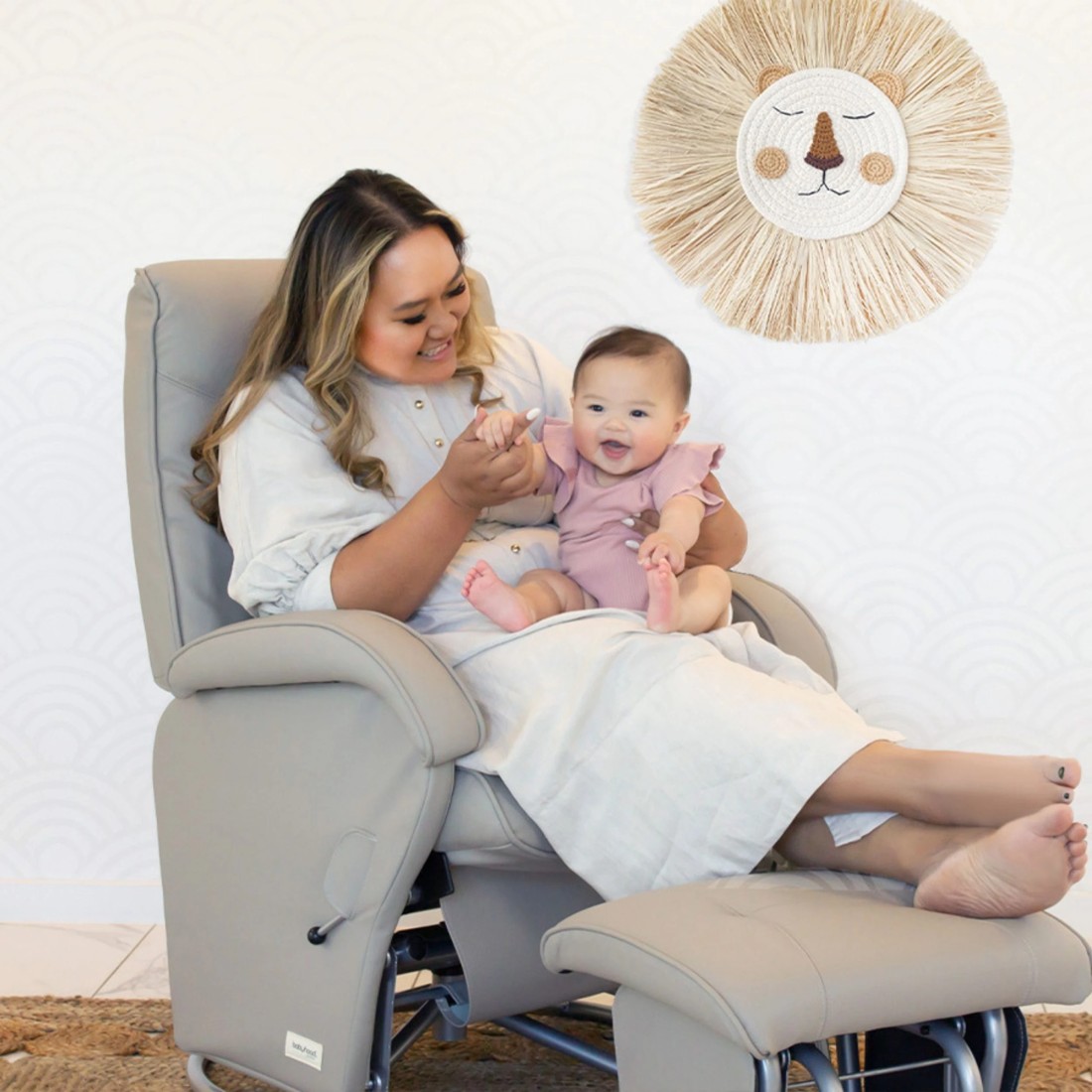 3 Babyhood Diva Feeding Glider Chair & Ottoman - Ice Grey, 3 of 3