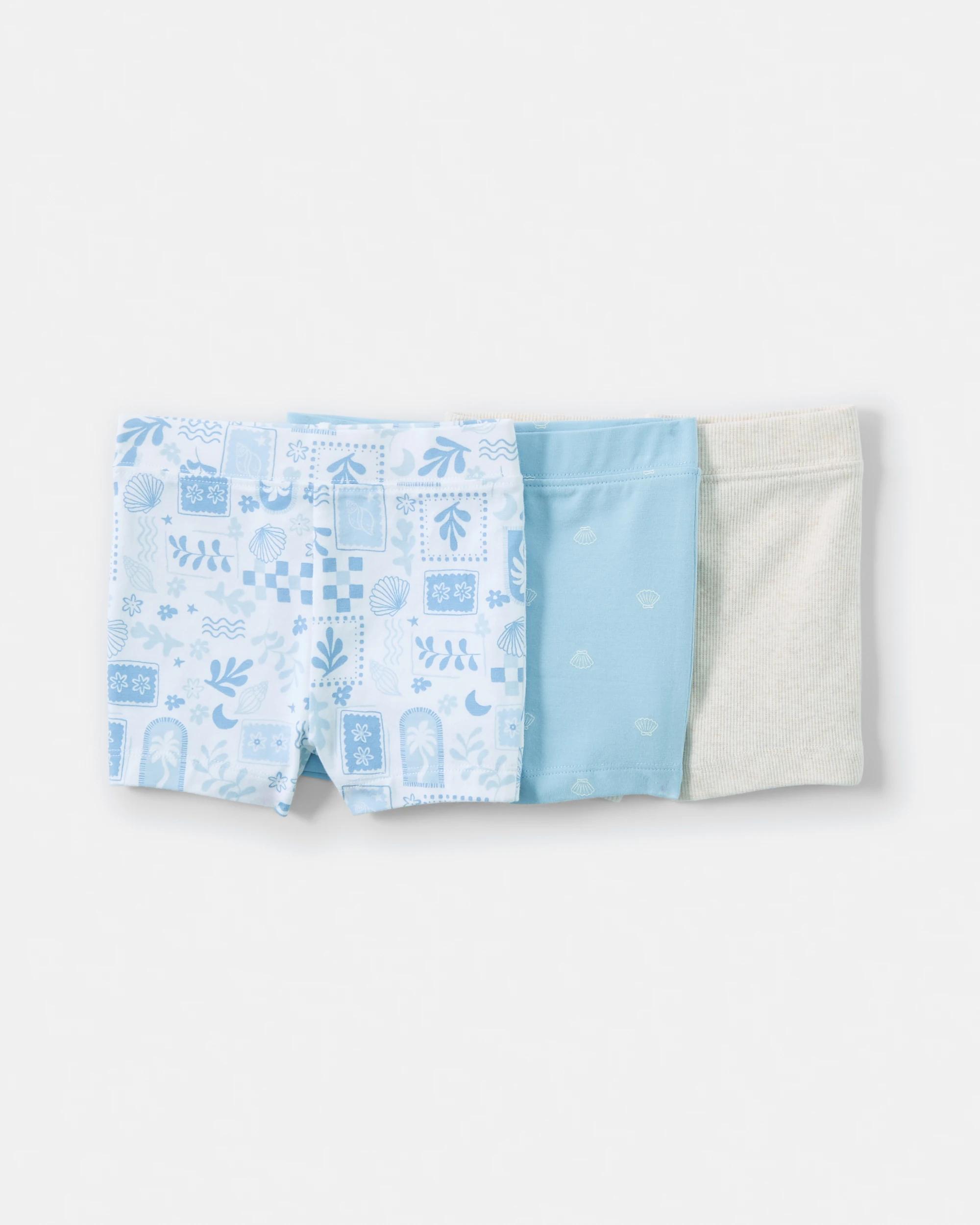 1 3 Pack Print Bike Shorts Blu Cstl, 1 of 8
