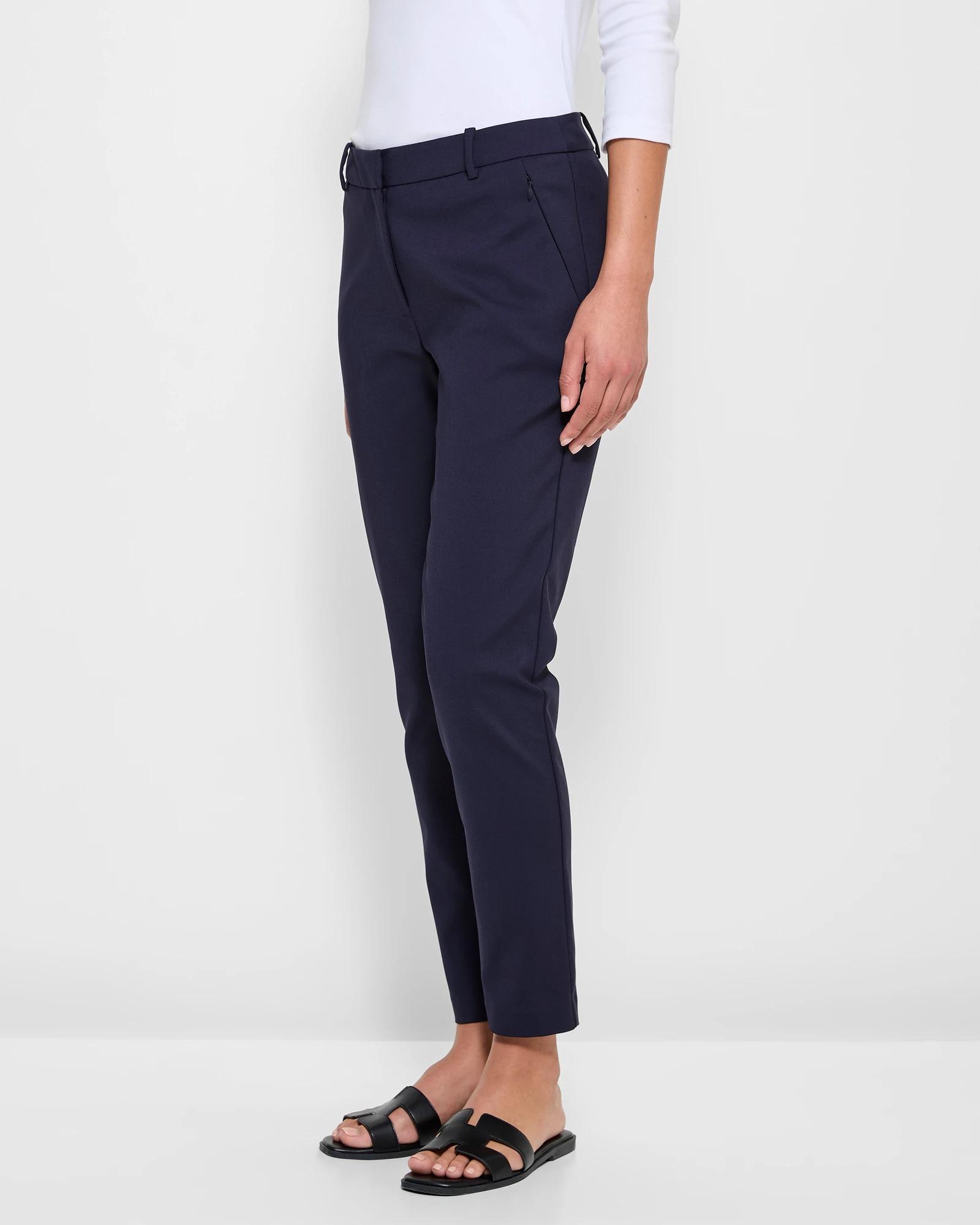 3 Preview Mia Zip Pocket Ankle Slim Pants FRENCH NAVY BLUE, 3 of 5