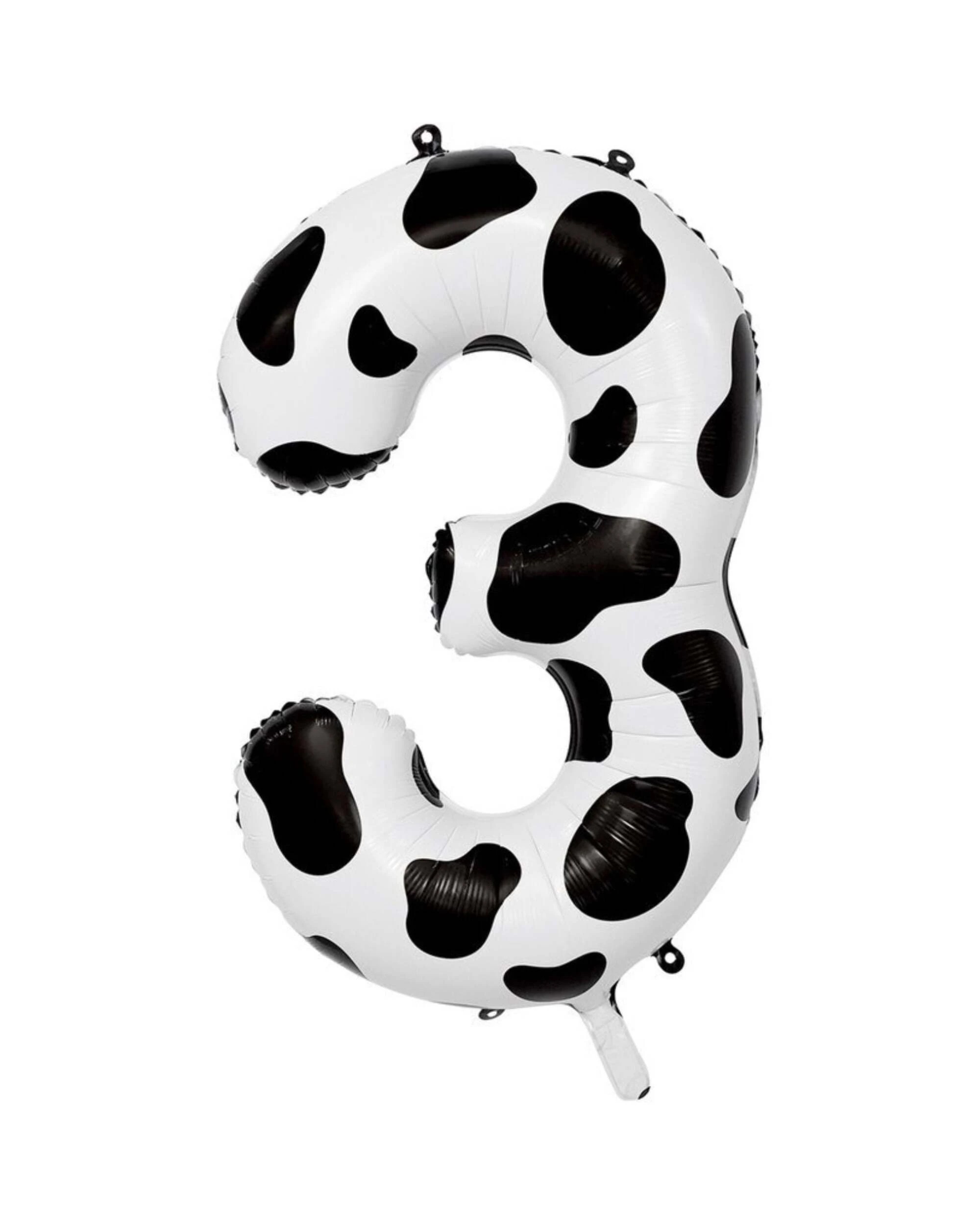 1 Meteor Cow Print Number 3 Balloon 86cm - Black, 1 of 2