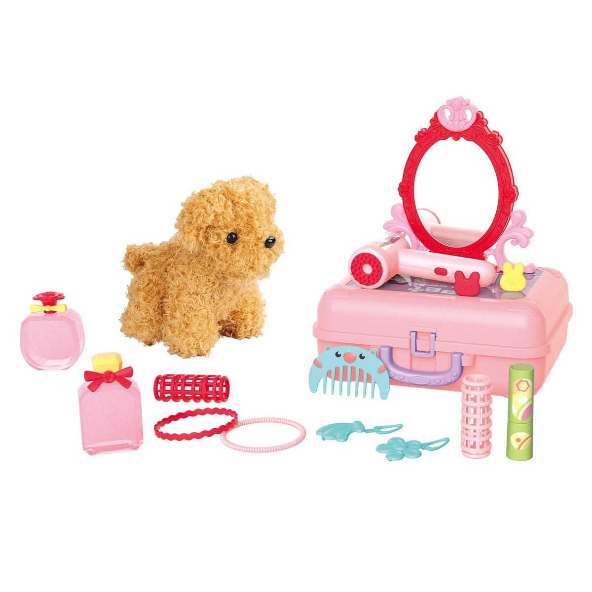 1 Ausway 22-Piece Pet Care Grooming Toy Set with Carry Case & Plush Dog, 1 of 6