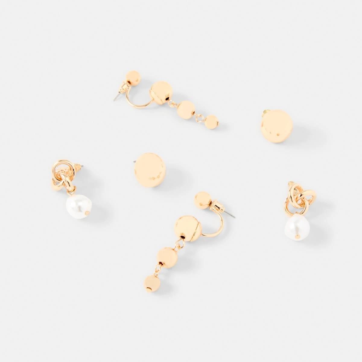 3 3 Pack Dainty Drop Earrings - Gold Tone Gold, 3 of 5