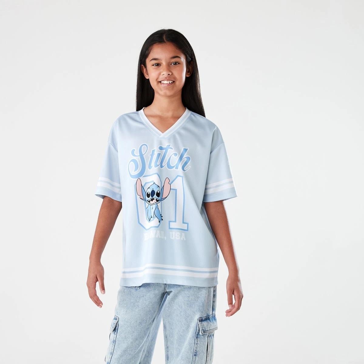 1 Disney Lilo & Stitch License V-Neck Mesh T-shirt LILO AND SITTCH VARSITY, 1 of 9