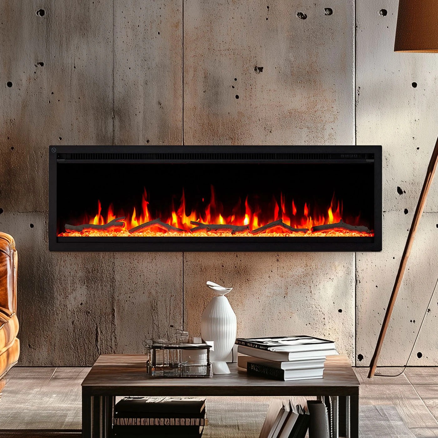 1 Moda Living Nocturne 42 inch Electric Fireplace - Black, 1 of 1