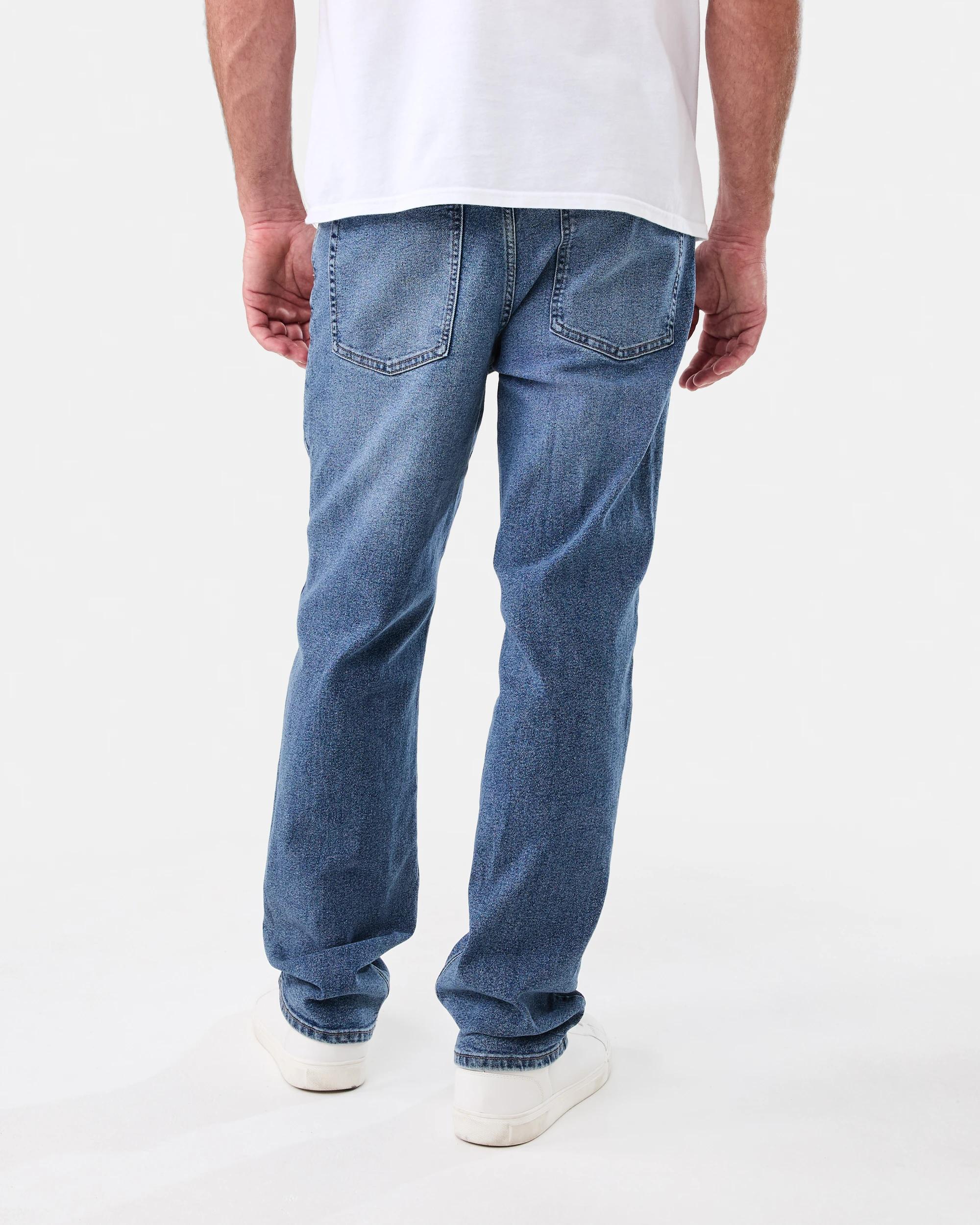 3 Straight Stretch Jeans Mid Wash, 3 of 6