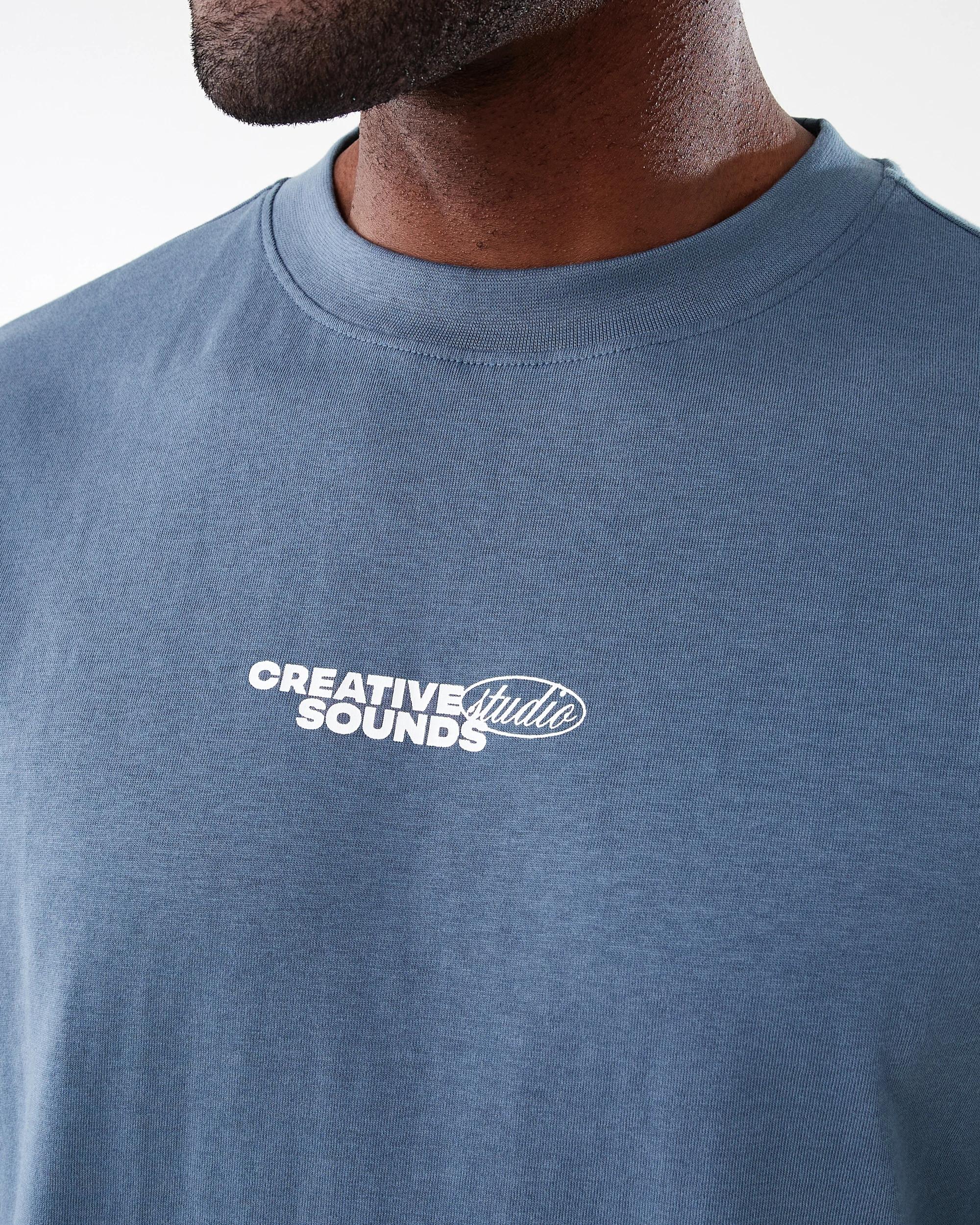 5 Oversized Print T-shirt Blu Sounds, 5 of 7