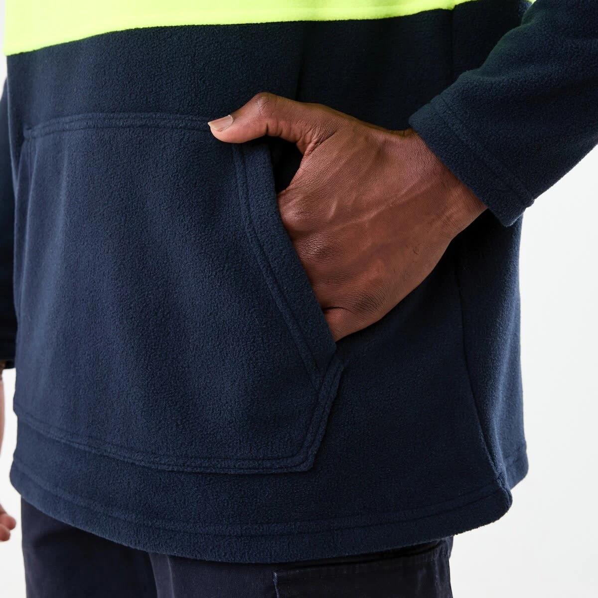 6 Workwear Hi-Visibility 1/4 Zip Polar Fleece Pullover Yellow, 6 of 6