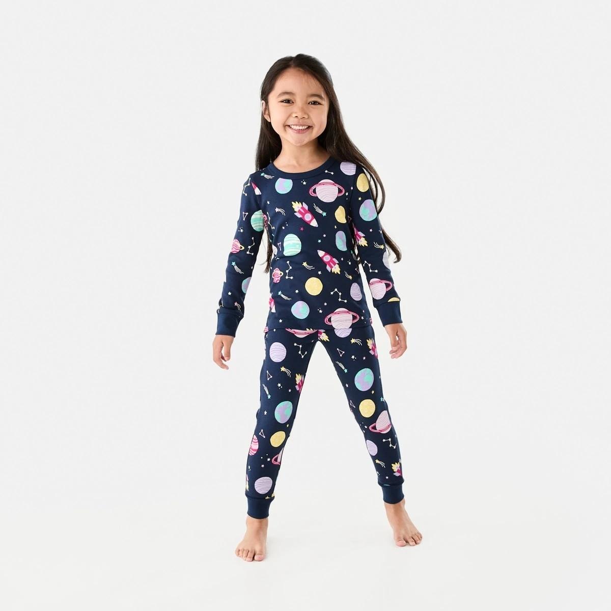 1 Rib Pyjama Set Blu Planet, 1 of 10