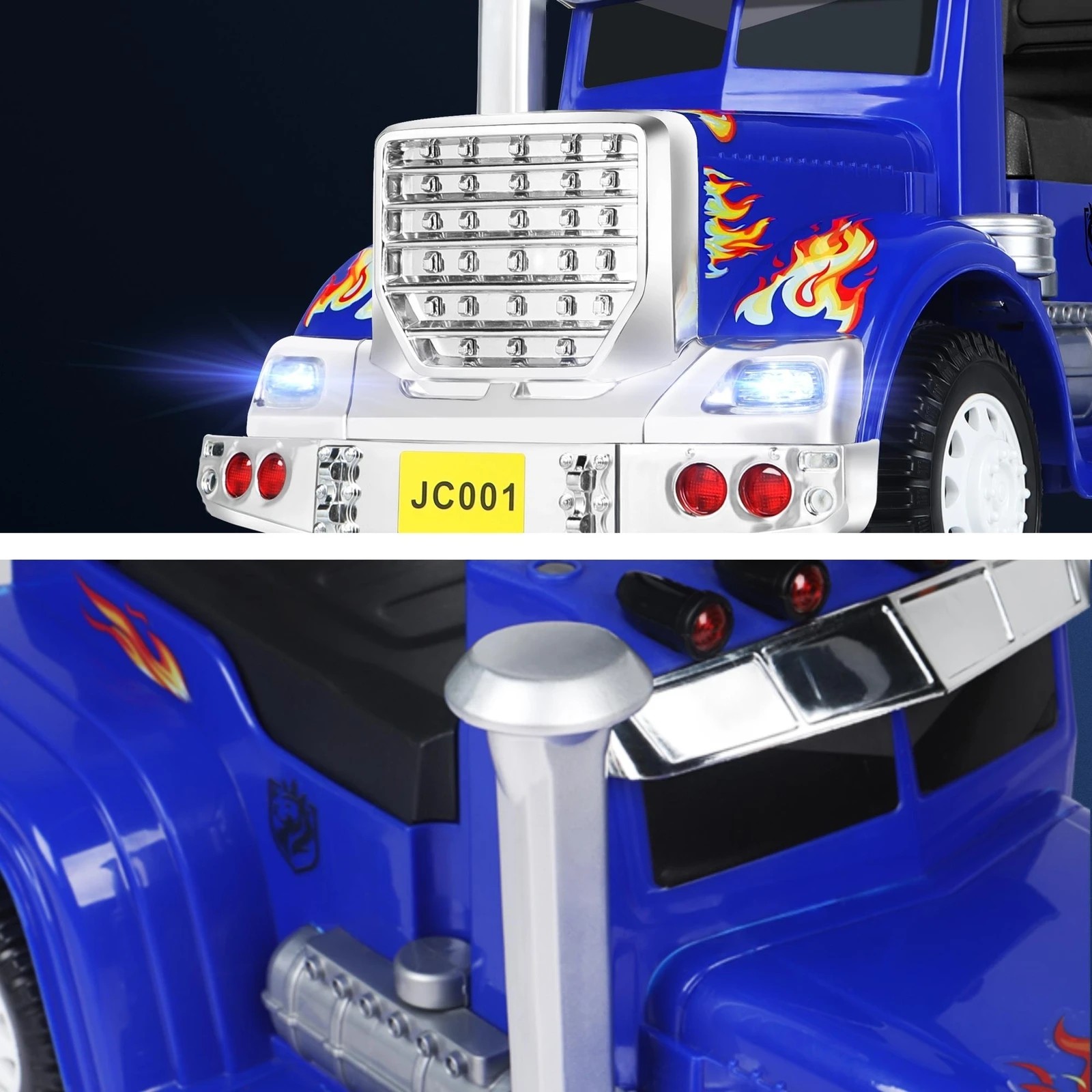 4 Alfordson Kids Ride On Car Electric Toy Truck 25W Motor w/ LED Lights - Blue, 4 of 9