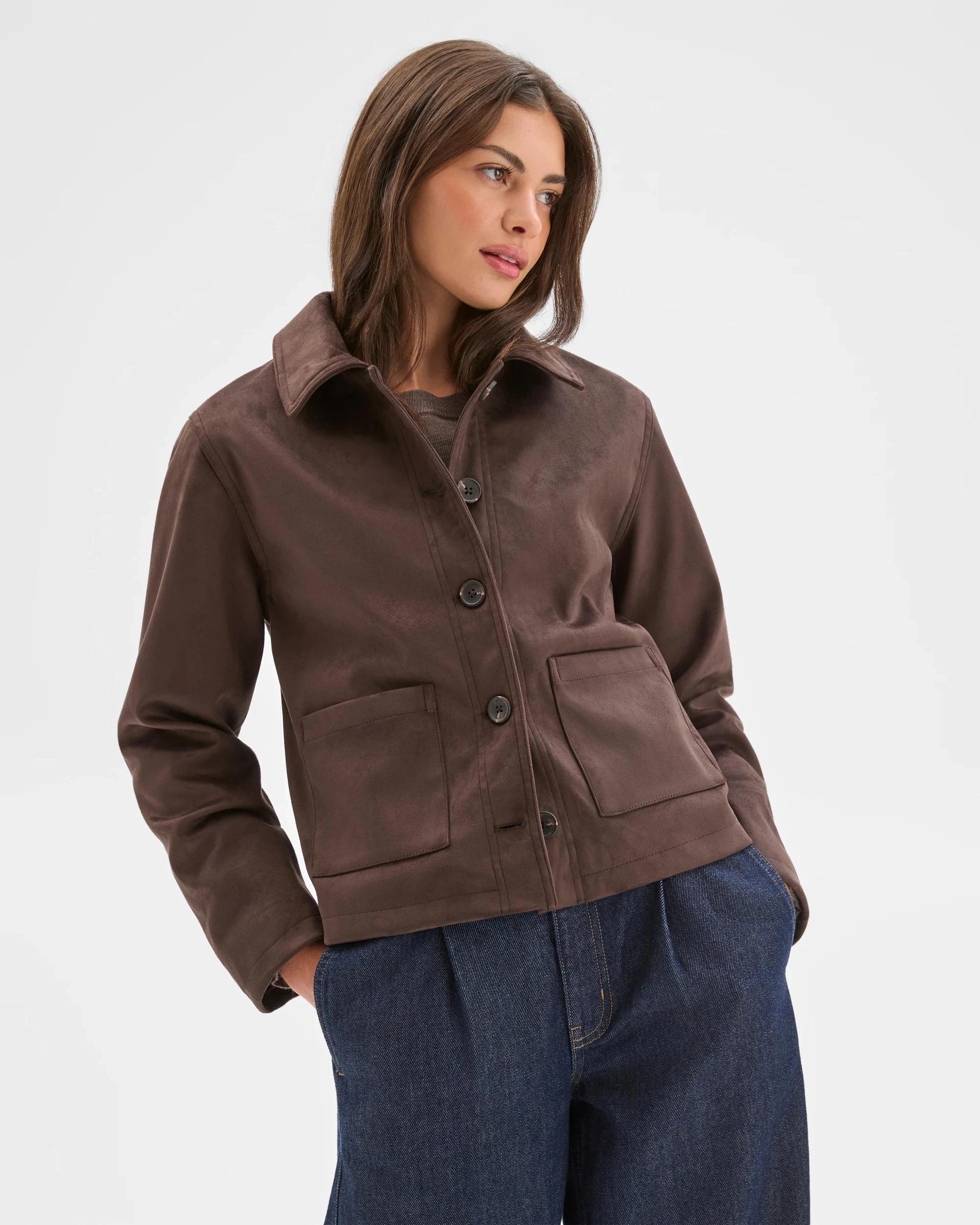 5 Target Petites Petites Suedette Jacket CHOCOLATE, 5 of 6