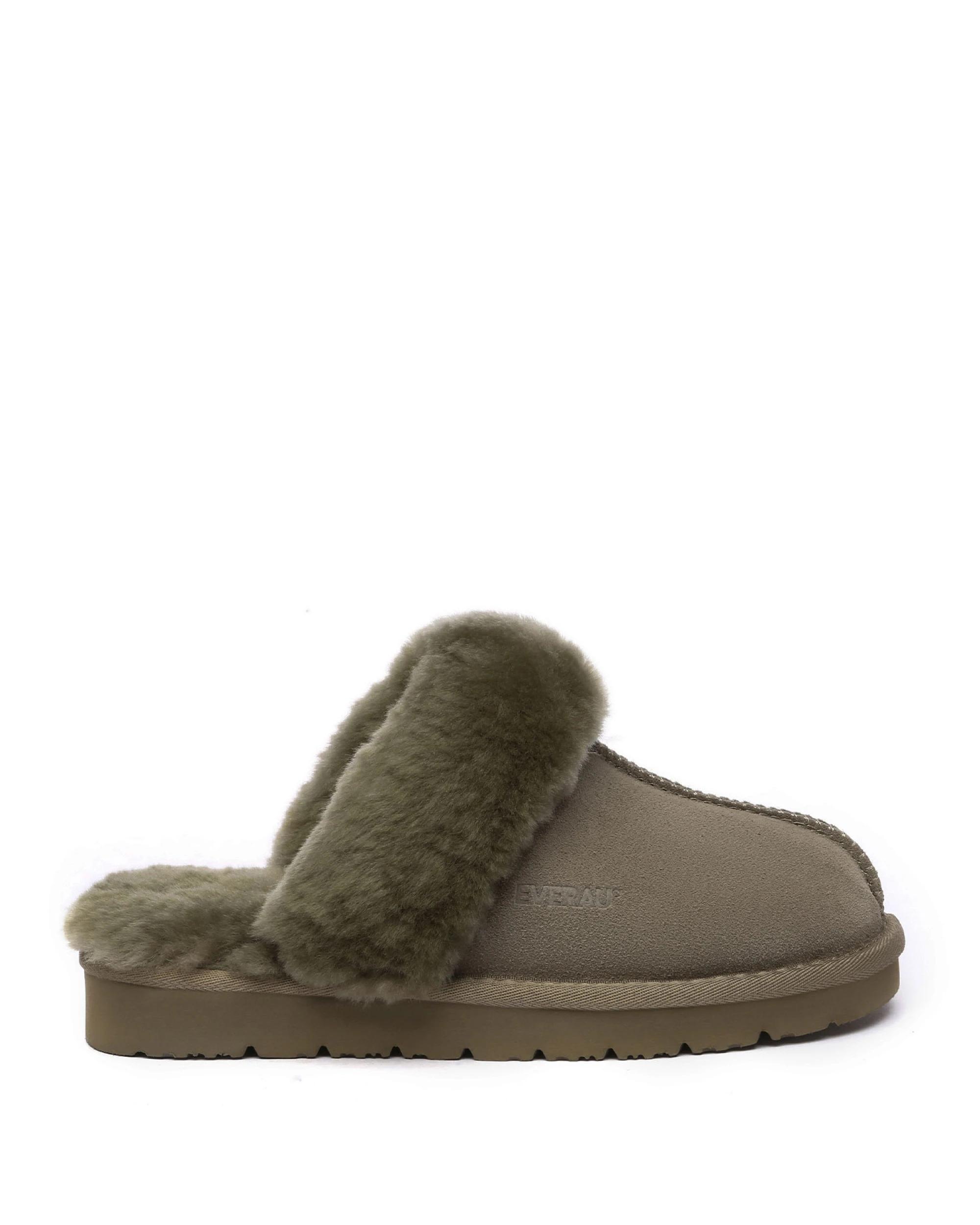 1 Everau Unisex Muffin Slipper Suede CARIBOU, 1 of 5