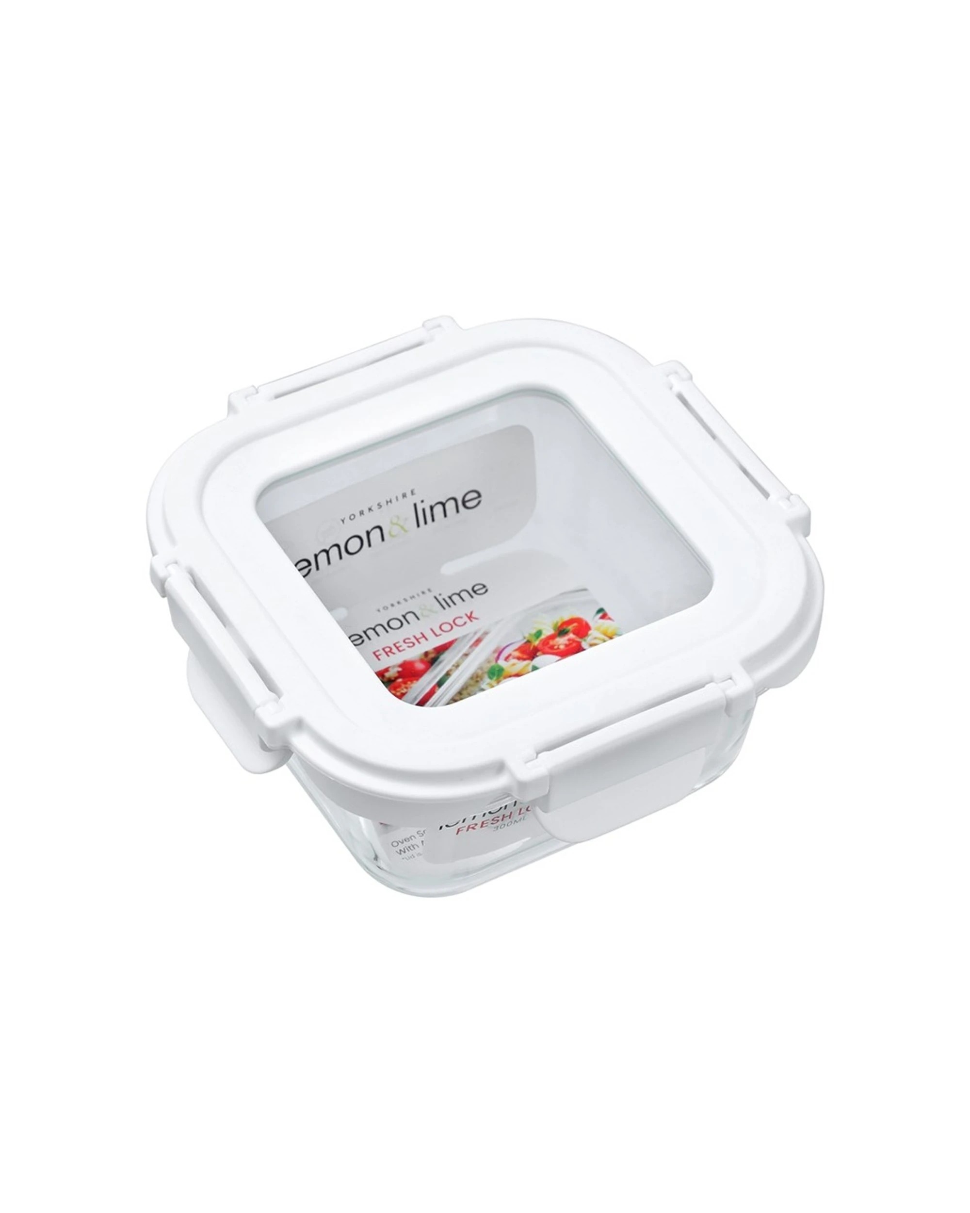 2 Lemon & Lime 6PK Yorkshire Fresh Lock Glass Reusable Food Container 300ml - Clear, 2 of 7