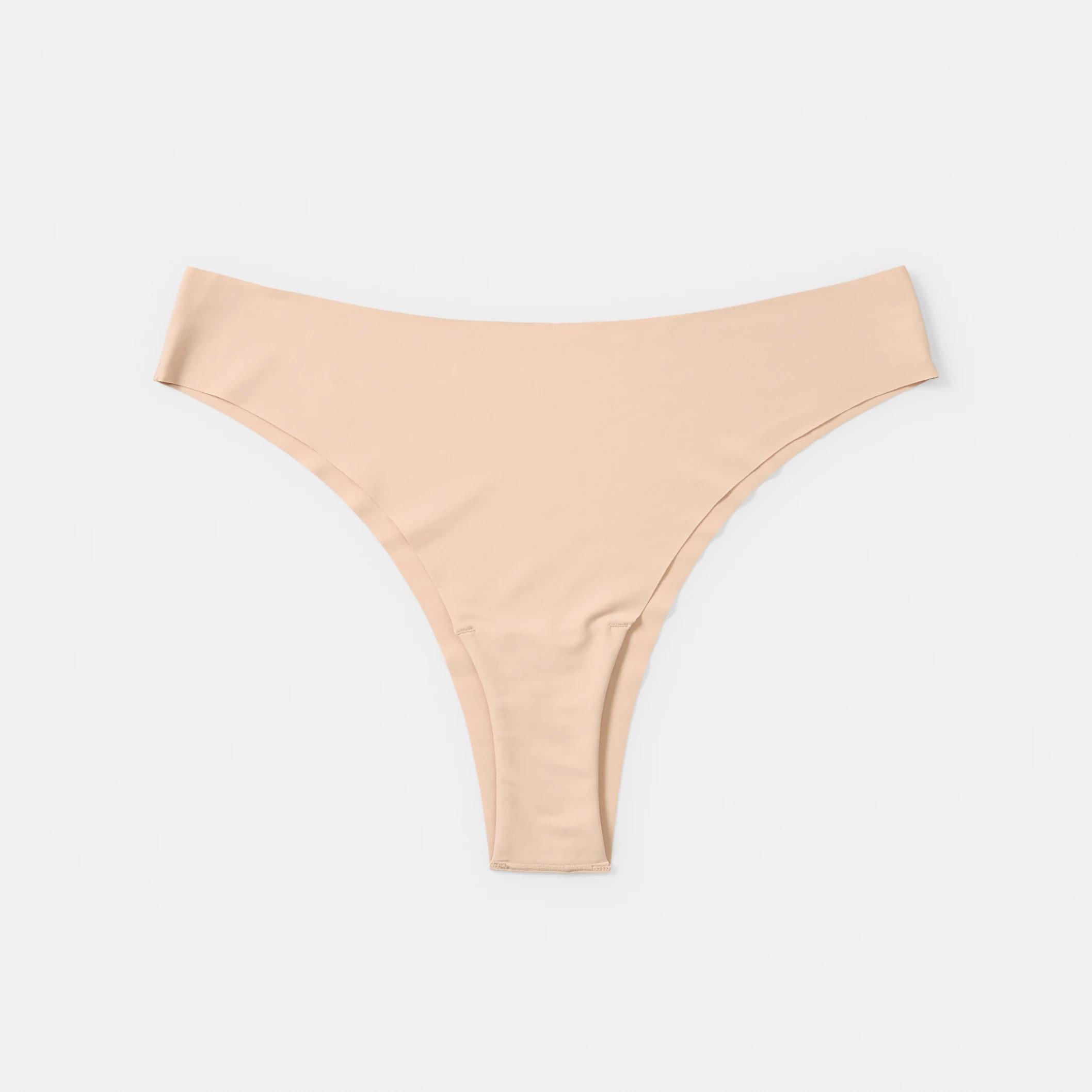 4 3 Pack No Show Cheeky Bikini Briefs Fawn Beige, 4 of 6