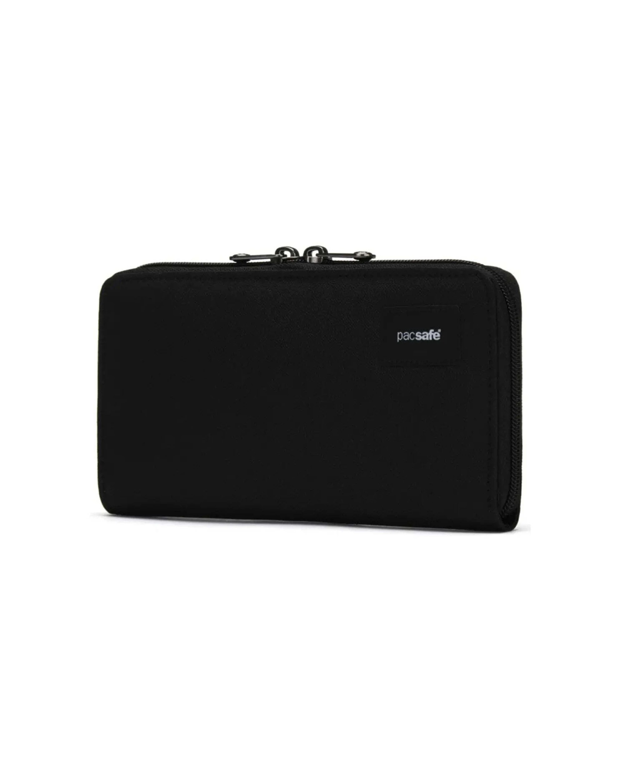 1 Pacsafe RFIDsafe Continental Wallet RFID Blocking Recycled Polyester Jet - Black, 1 of 8