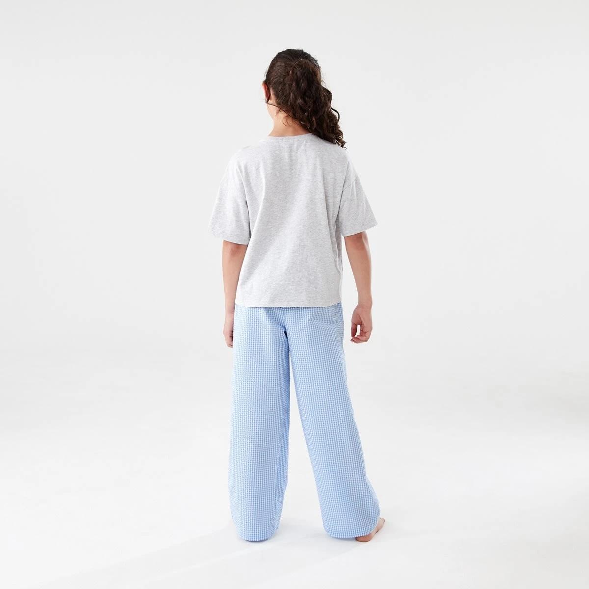2 T-shirt and Woven Pants Pyjama Set Bl Gingham, 2 of 7