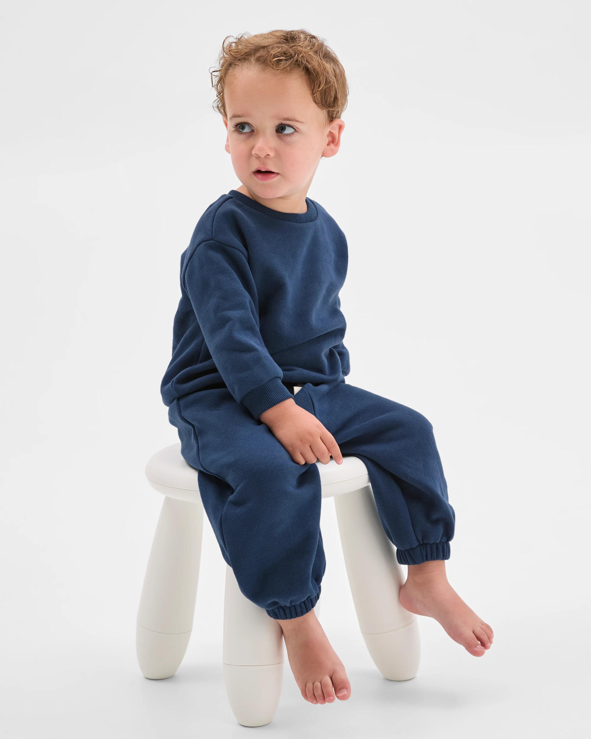 1 Target Baby Baby Australian Cotton Blend Fleece Plain Jumper MOONLIT OCEAN, 1 of 4
