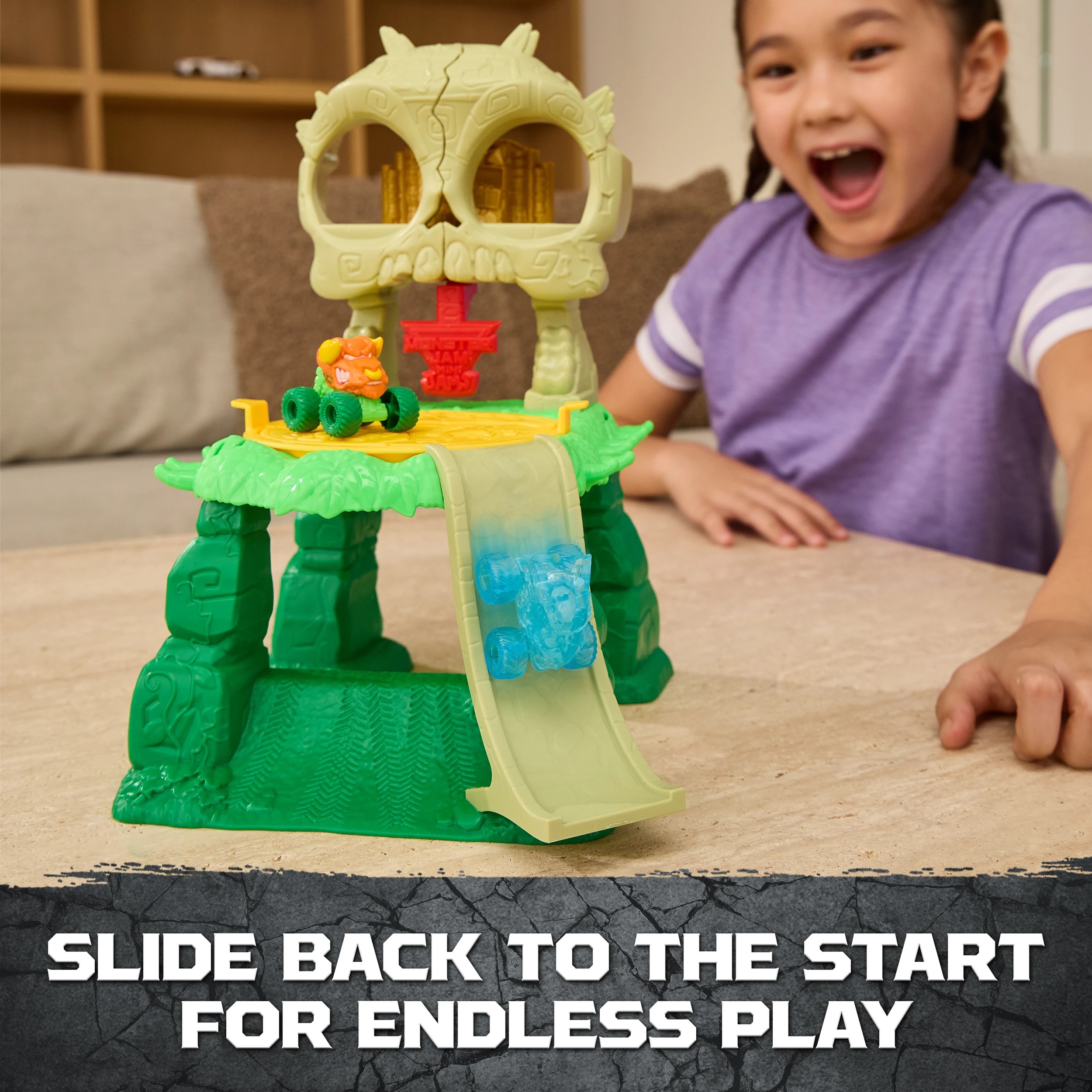 7 Monster Jam Mini Jams Crash N' Crumble Jungle Playset, 7 of 9