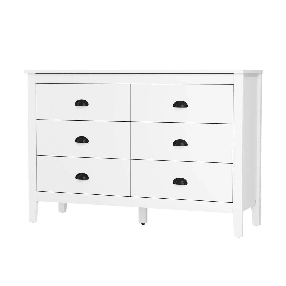 1 Oikiture 6 Chest Of Drawers Dresser Storage Cabinet Vintage
 - White, 1 of 10