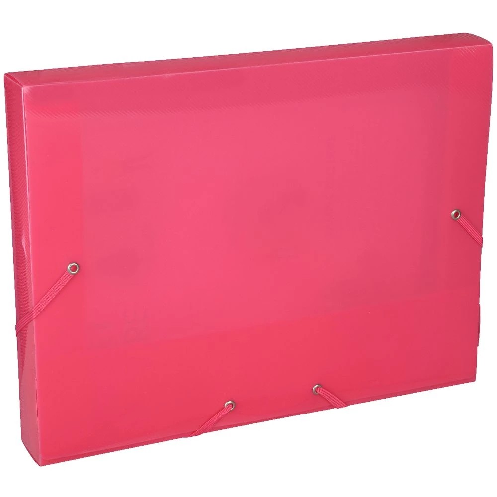 2 J.Burrows A4 Document Box Elastic Closure Pink, 2 of 2