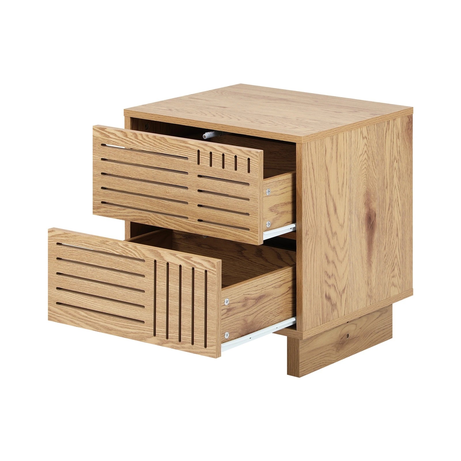 6 Oikiture Bedside Table 2 Drawers Side Tables Nightstand Storage Cabinet - Natural, 6 of 7