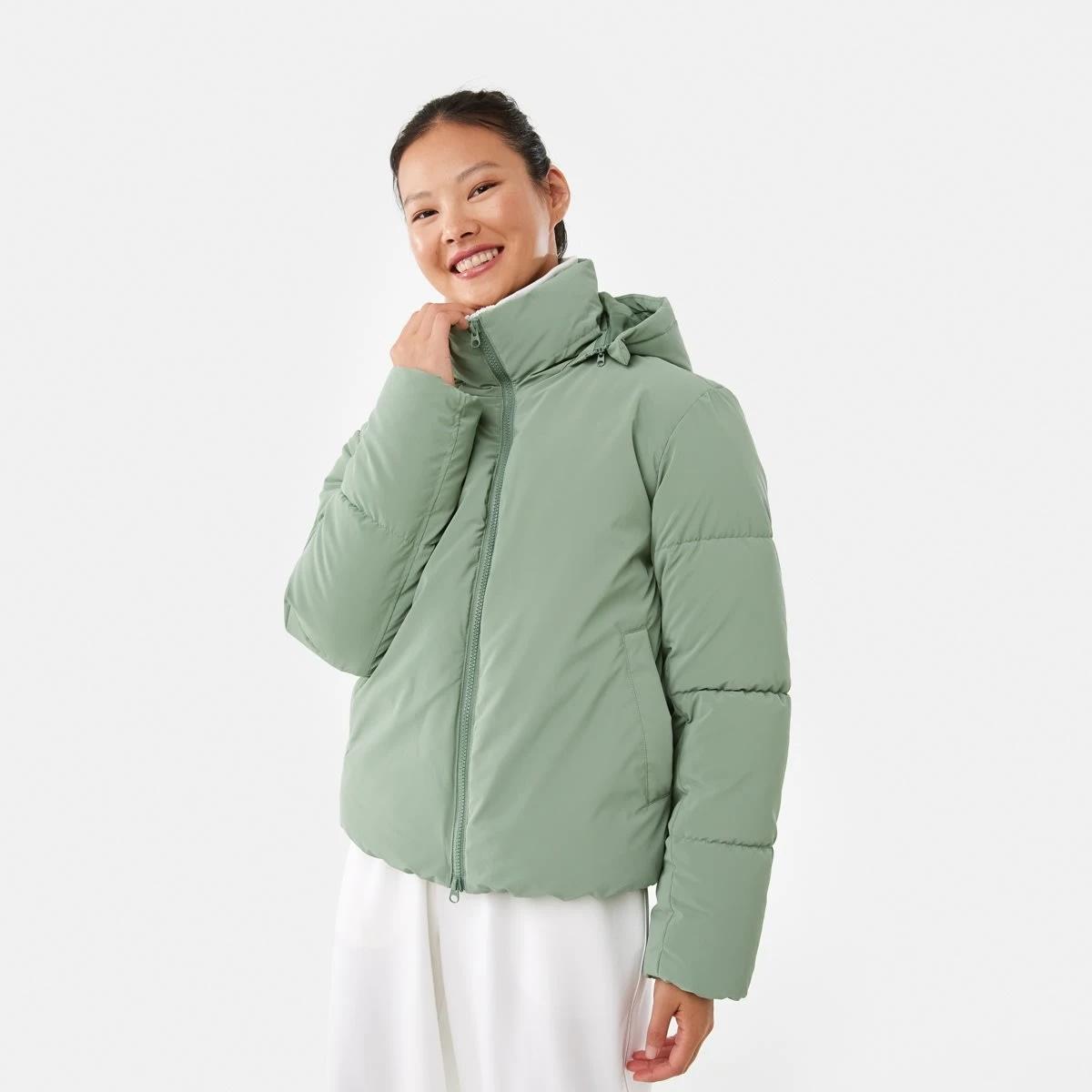 2 Active Womens Mid Length Puffer Jacket Sumer Sage, 2 of 8