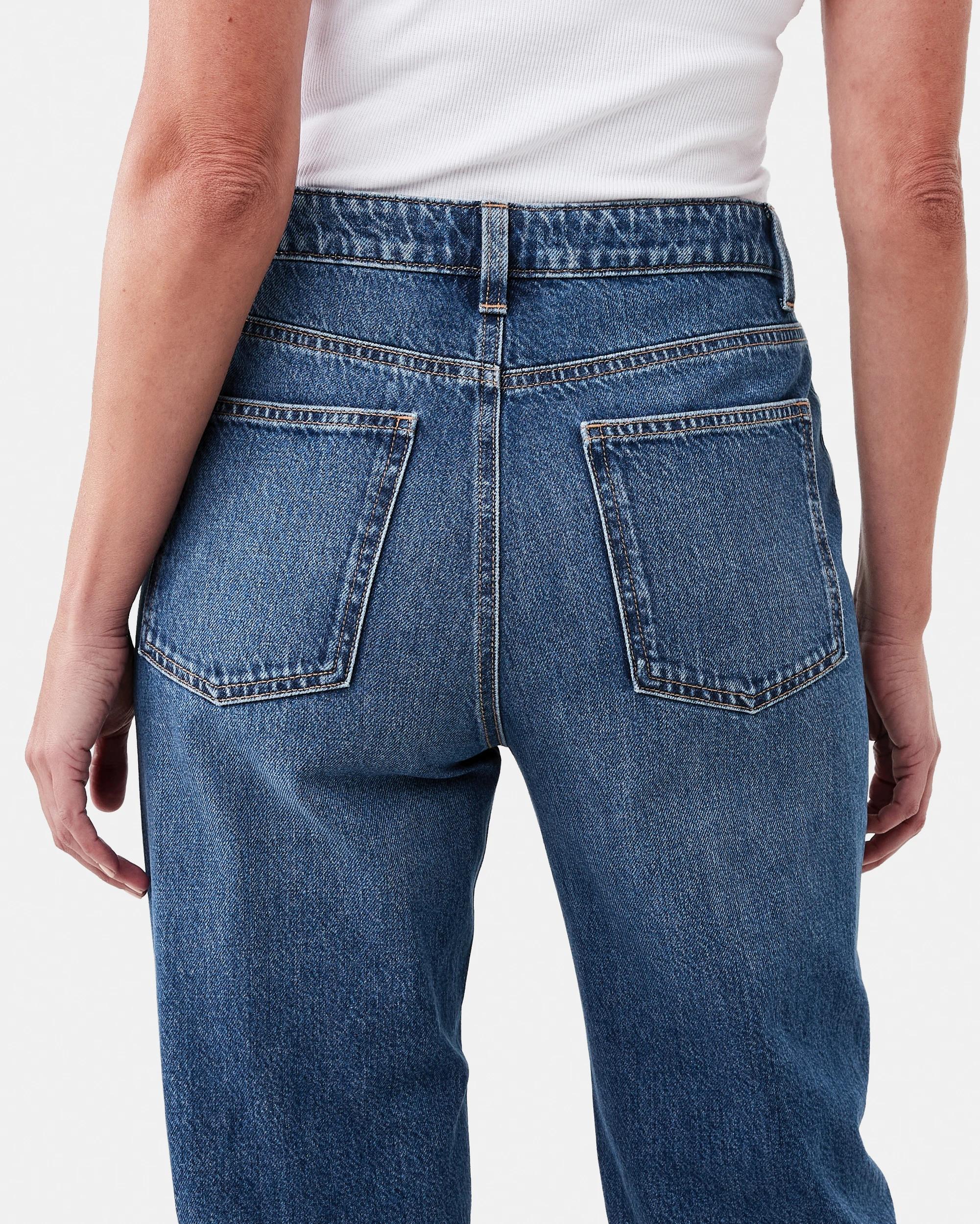 7 Straight Leg Undone Hem Jeans Dark Wash, 7 of 9