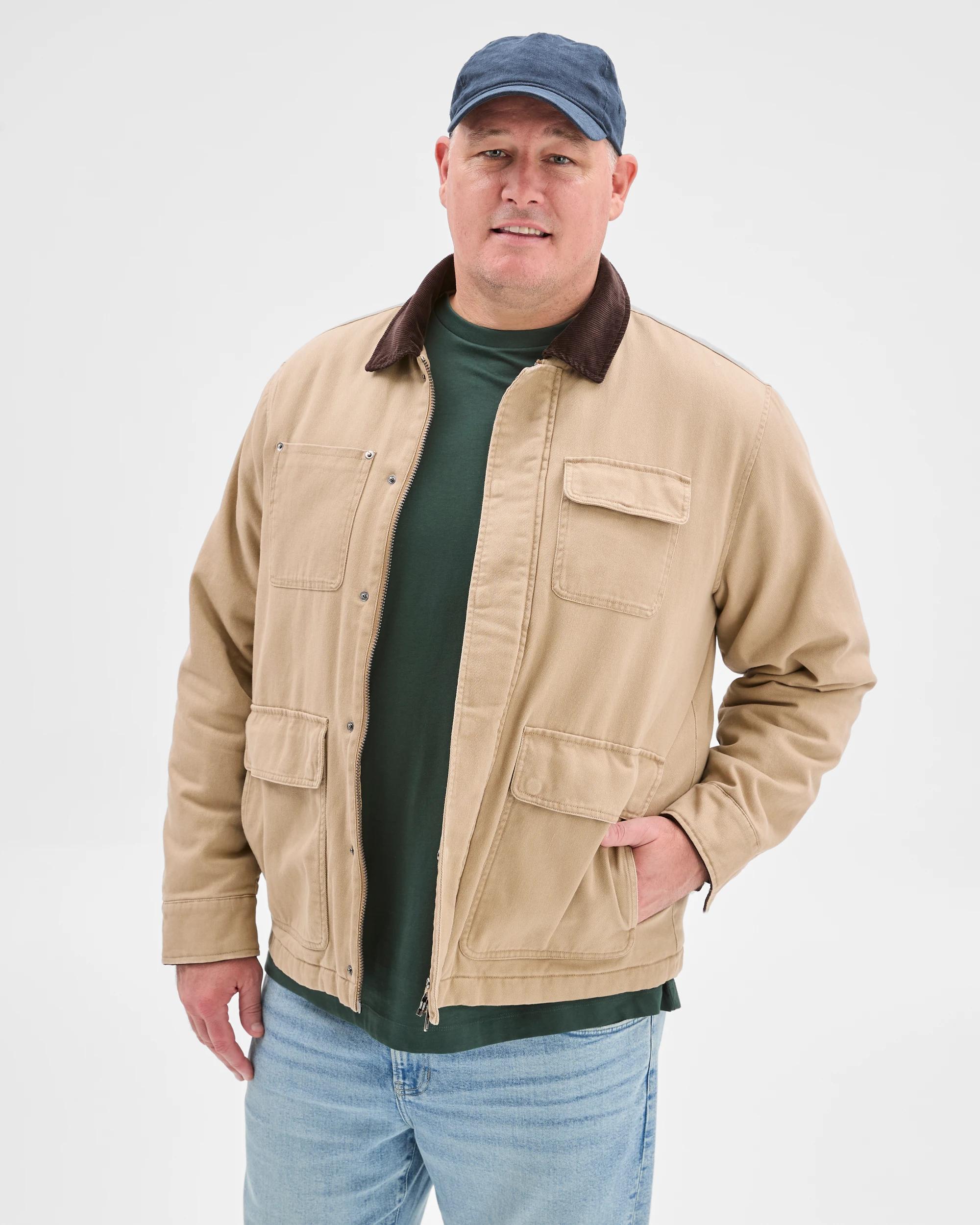 1 Target Man Plus Size Australian Cotton Field Jacket STONE, 1 of 6