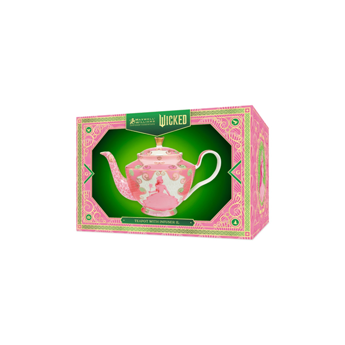 4 Maxwell & Williams Glinda Teapot With Infuser 1l Glass Kitchen Dinnerware
 - Pink, 4 of 4