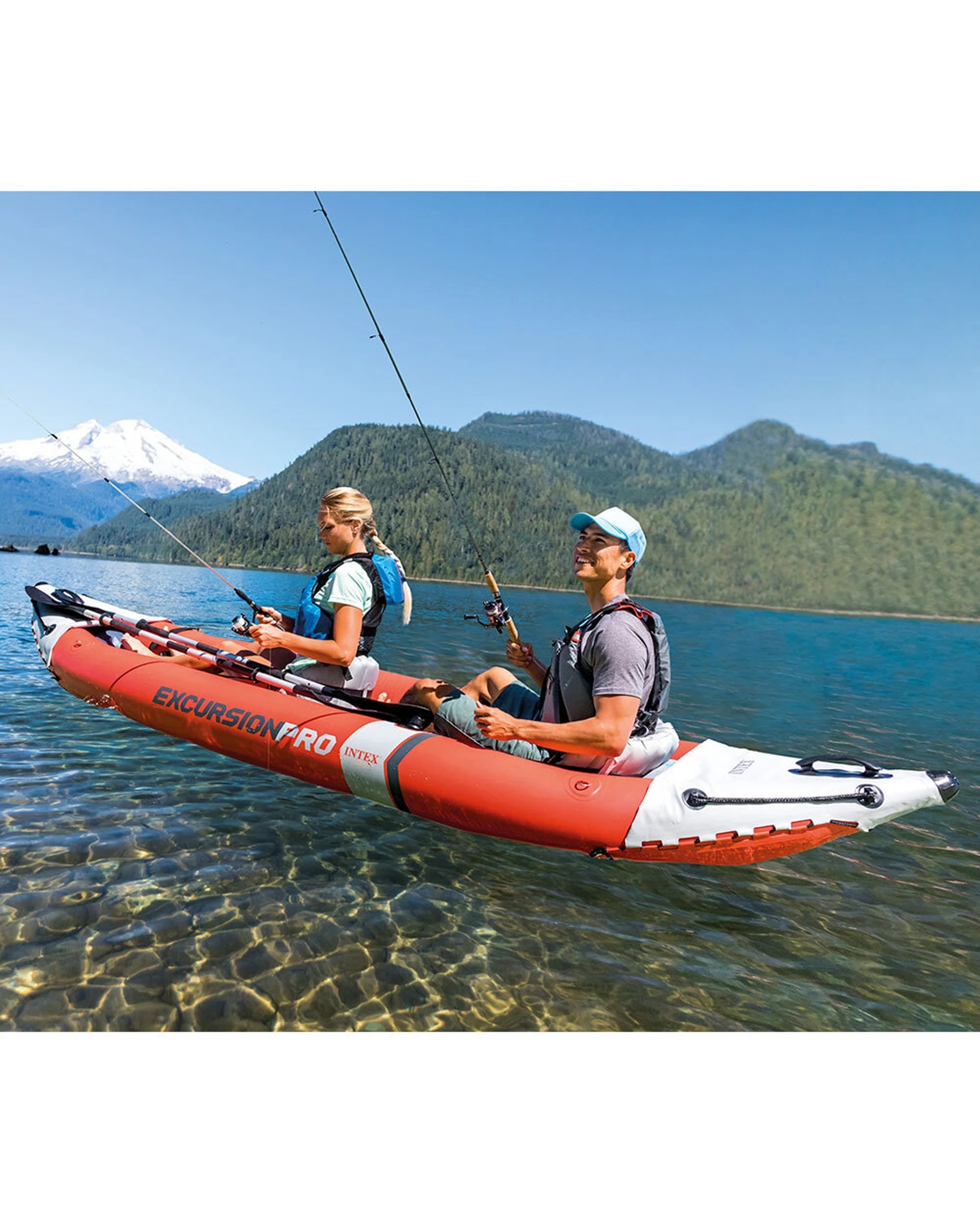 9 Intex Excursion Pro K2 2 Person Inflatable Kayak Canoe - Red, 9 of 9