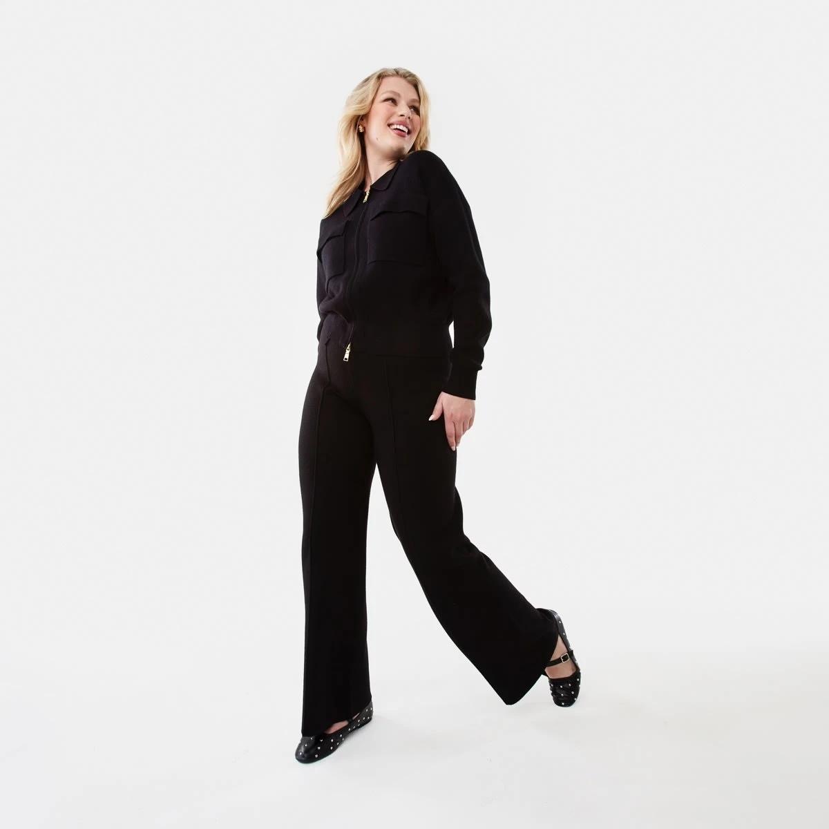 2 Seam Front True Knit Pants Black, 2 of 6