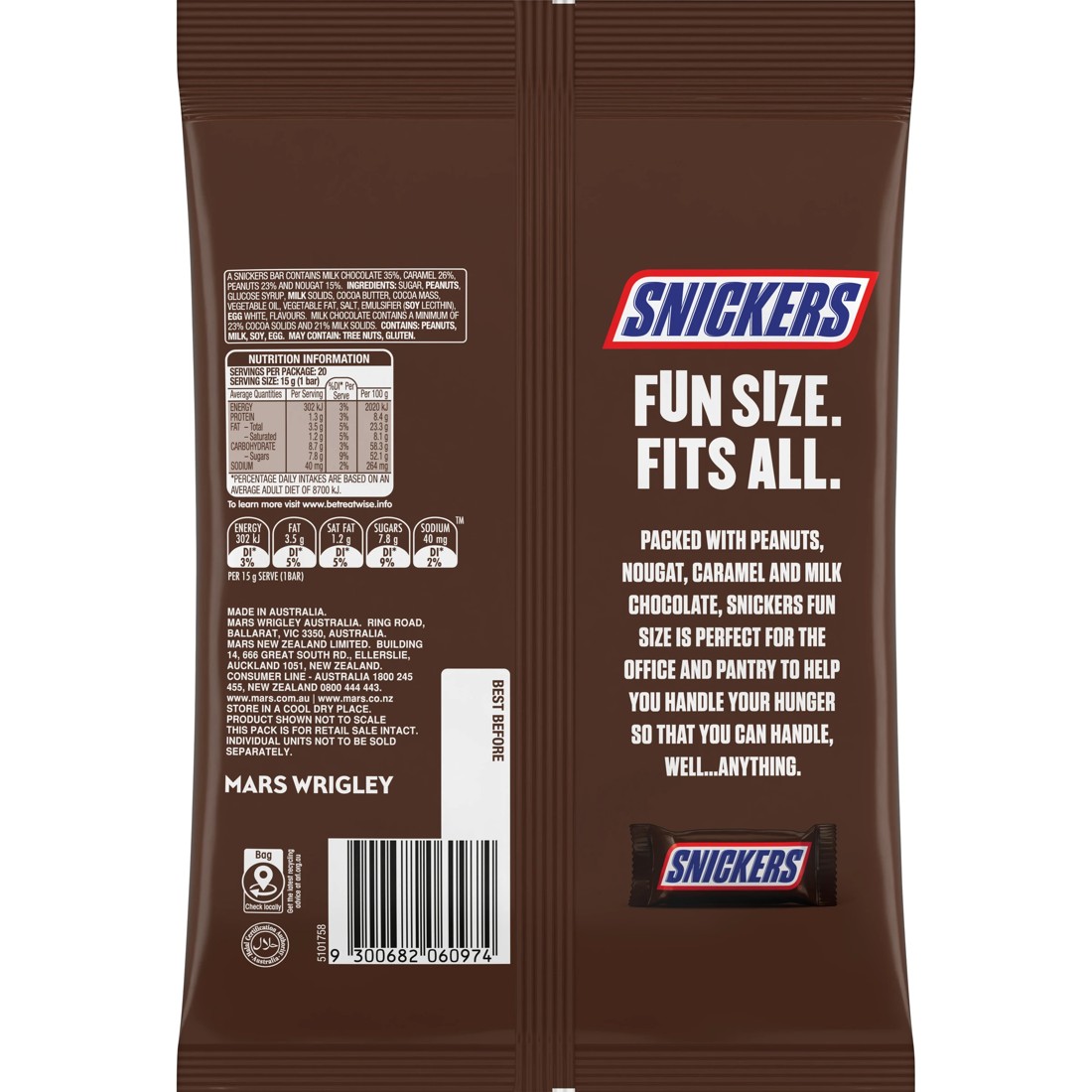 2 20 Piece Snickers Fun Size Snack and Share Bag 300g, 2 of 5