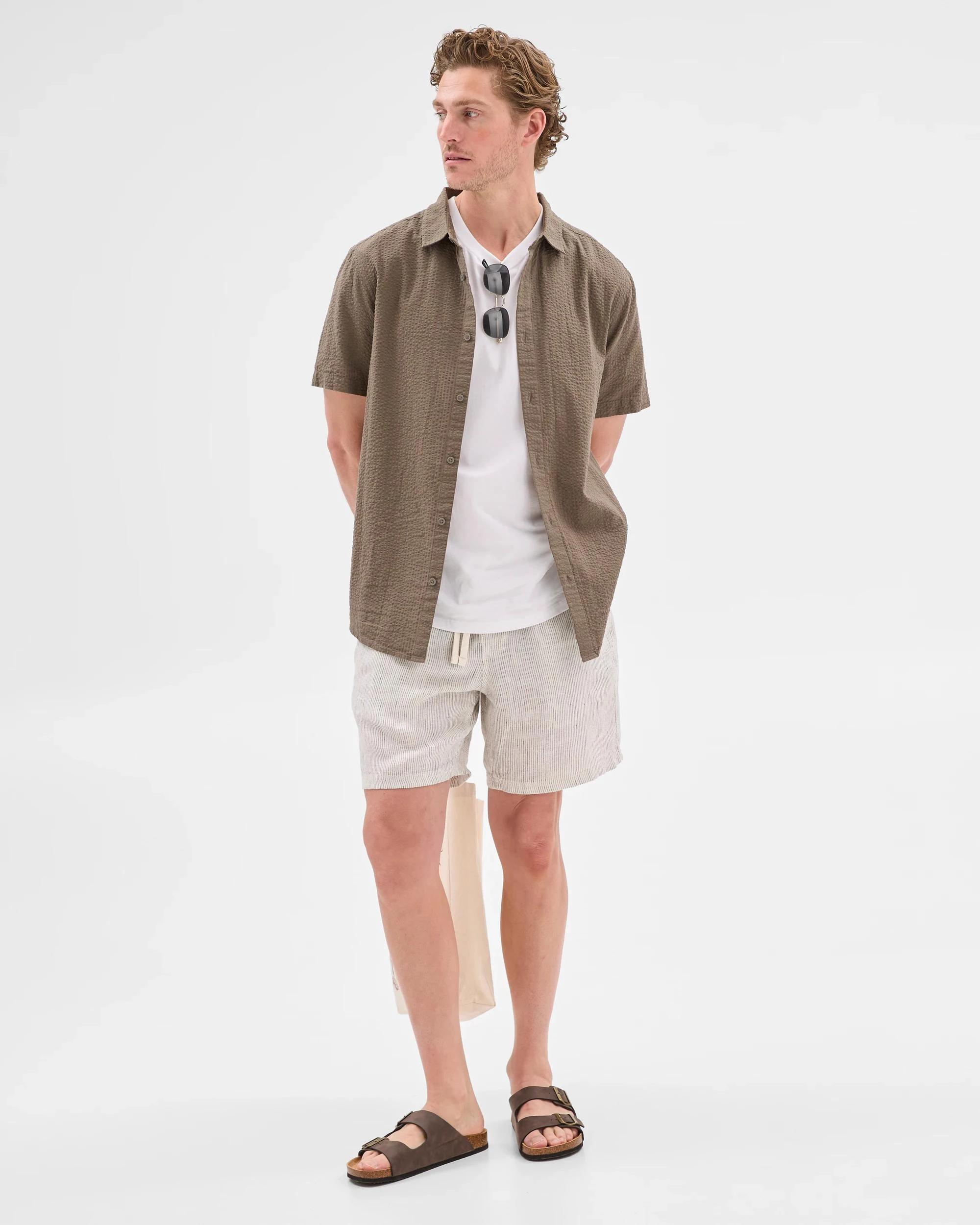 1 Target European Linen Stripe Shorts NEUTRAL, 1 of 7